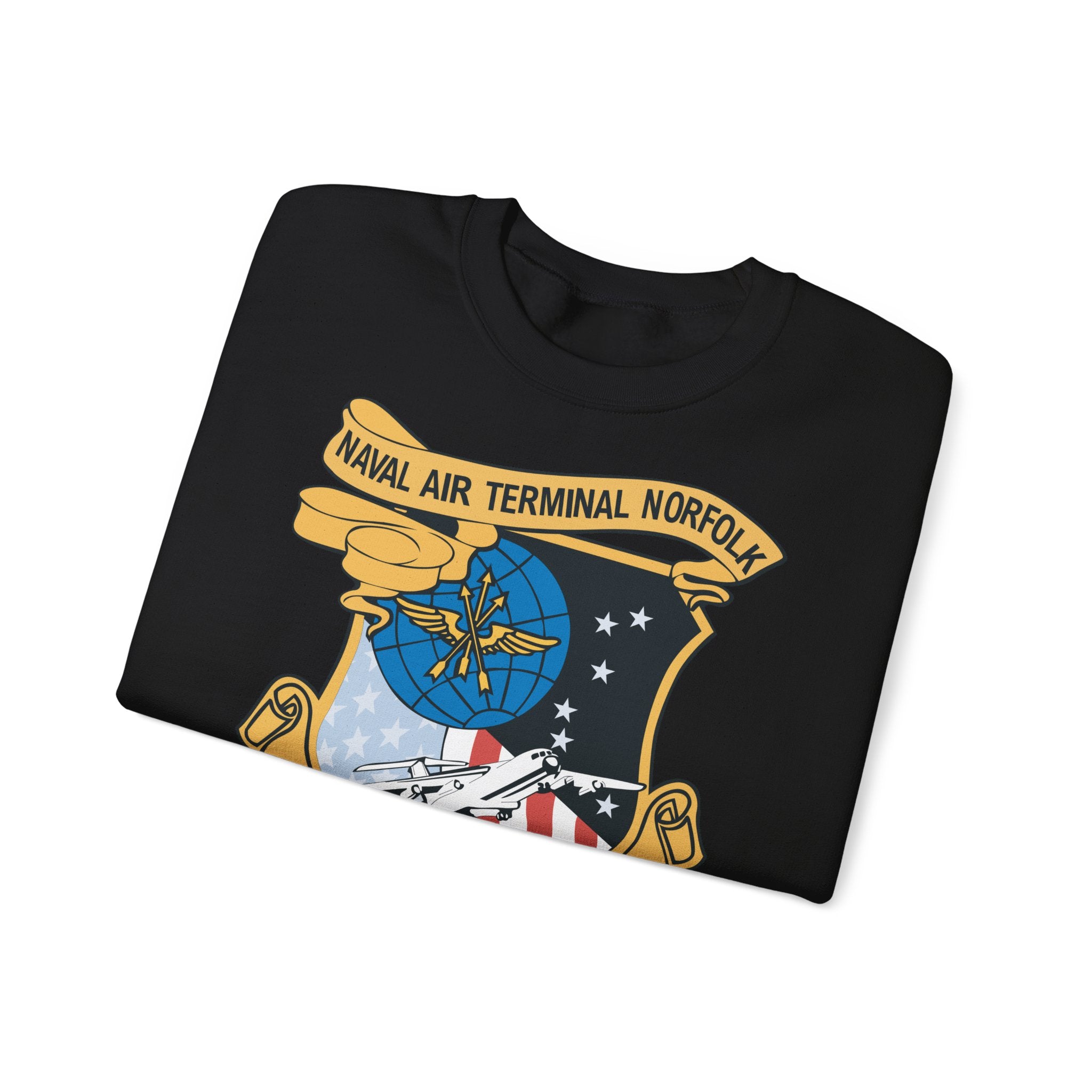 Unisex Heavy Blend™ Crewneck Sweatshirt - Navy - Naval Air Terminal Norfolk wo Txt
