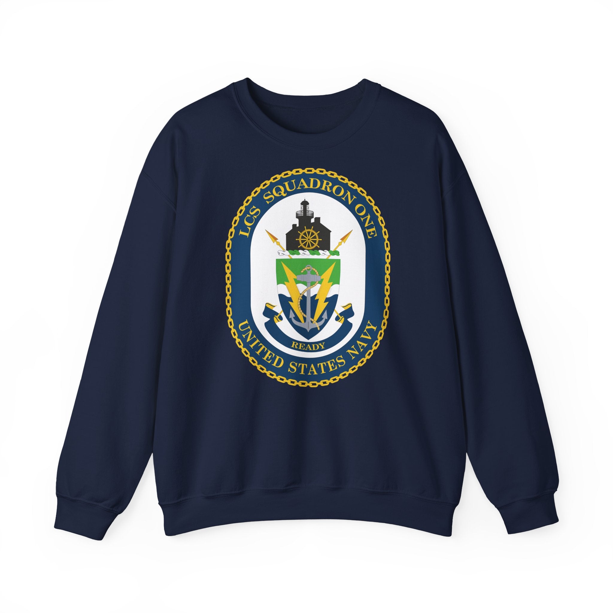 Unisex Heavy Blend™ Crewneck Sweatshirt - Navy - LCS Squadron One (LCSRON 1) wo txt