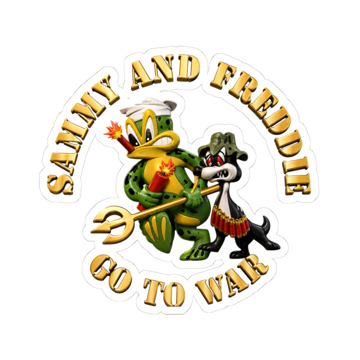 Kiss-Cut Stickers - Navy - SOF - Sammy - Freddie - Go to War - 3D - Enhanced