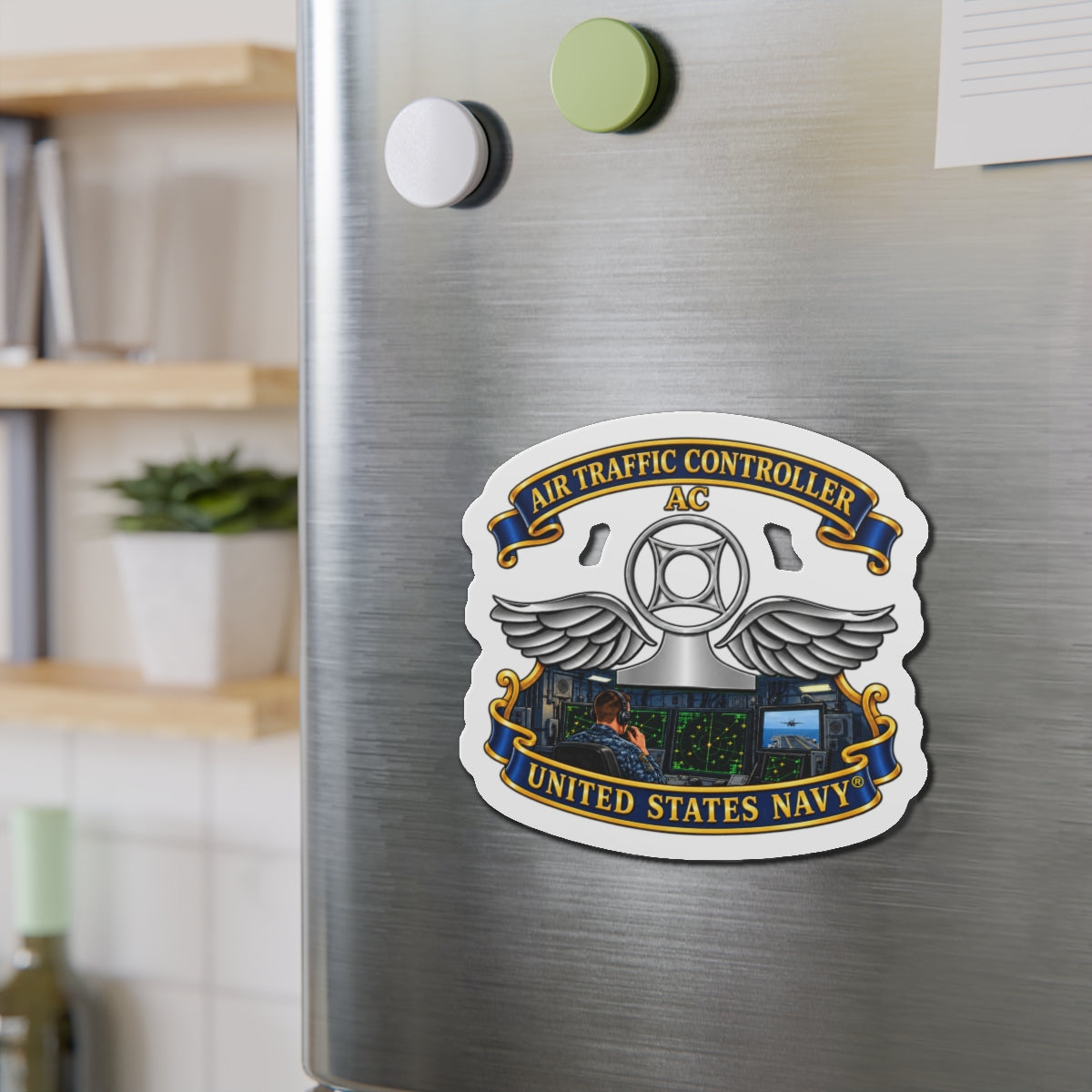 Die-Cut Magnet - Navy - Rate - Air Traffic Controller (AC) - Shipboard Version  3D - Enhanced