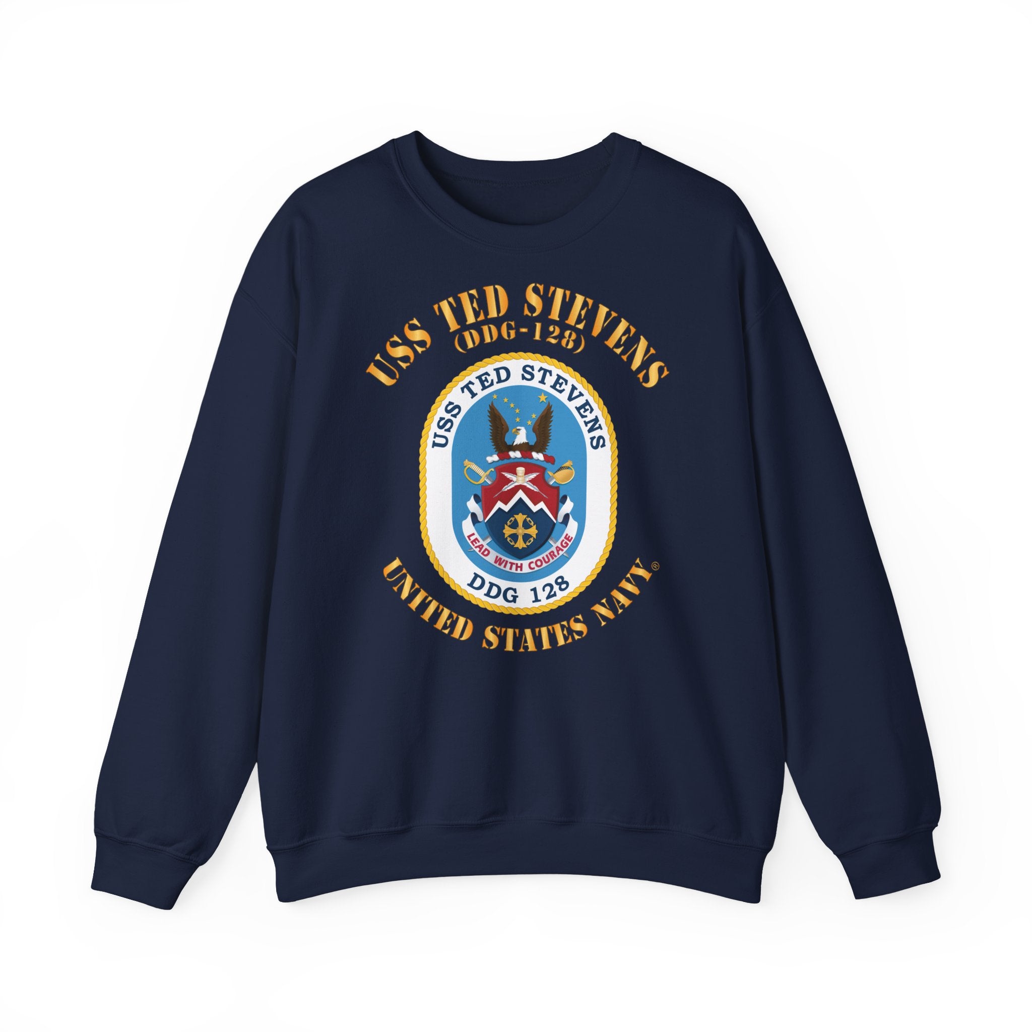 Unisex Heavy Blend™ Crewneck Sweatshirt - Navy - USS Ted Stevens (DDG-128)