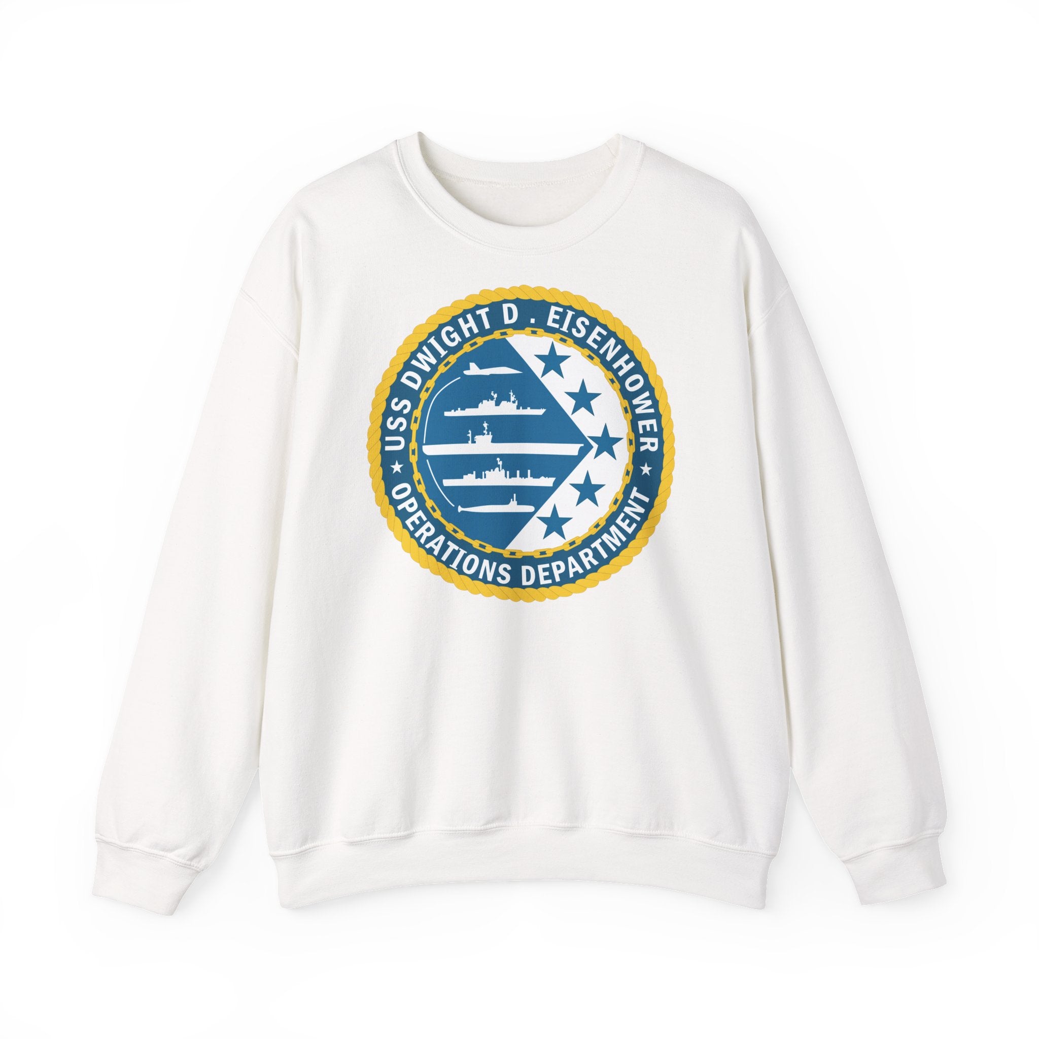 Unisex Heavy Blend™ Crewneck Sweatshirt - Navy - USS Dwight D. Eisenhower (CVN-69) - Operations Department wo txt