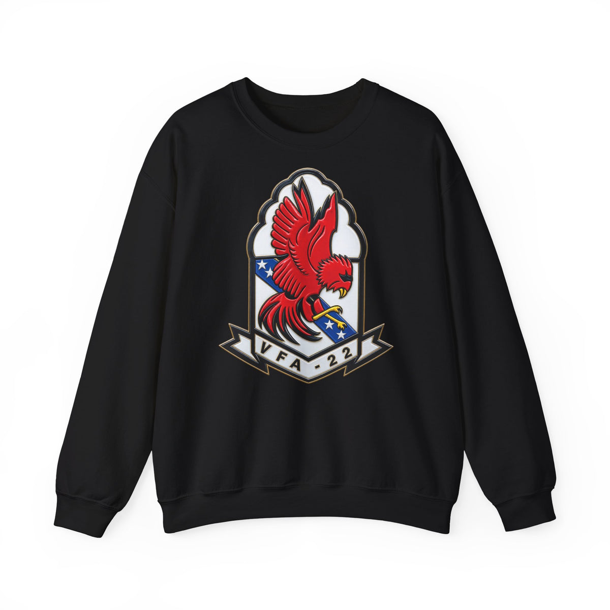 Unisex Heavy Blend™ Crewneck Sweatshirt - Strike Fighter Squadron 22nd - SSI without Txt - Fighting Redcocks - 3D - Enhanced