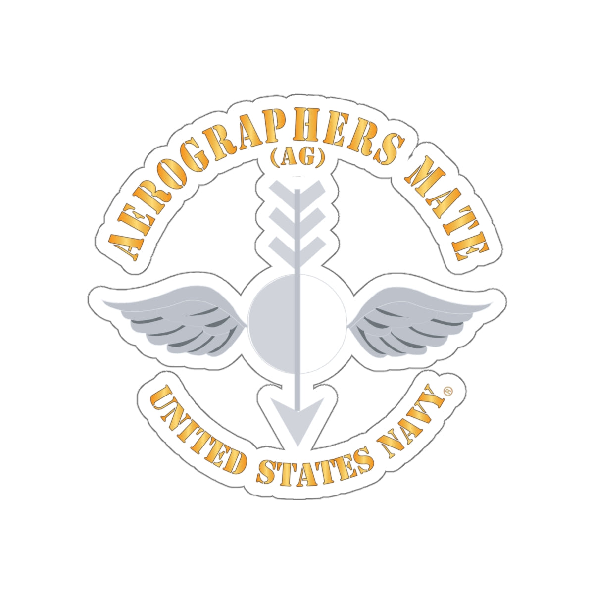 Die-Cut Vinyl Sticker - Navy - Aerographers Mate (AG) X 300