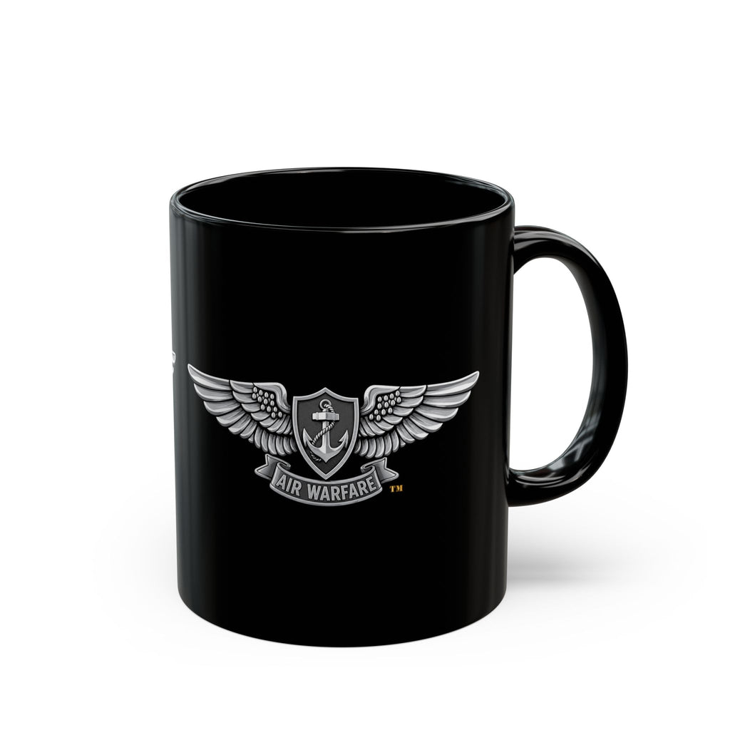 Black Mug (11oz, 15oz) - Navy - Badge - Enlisted Aviation Warfare Specialist wo txt
