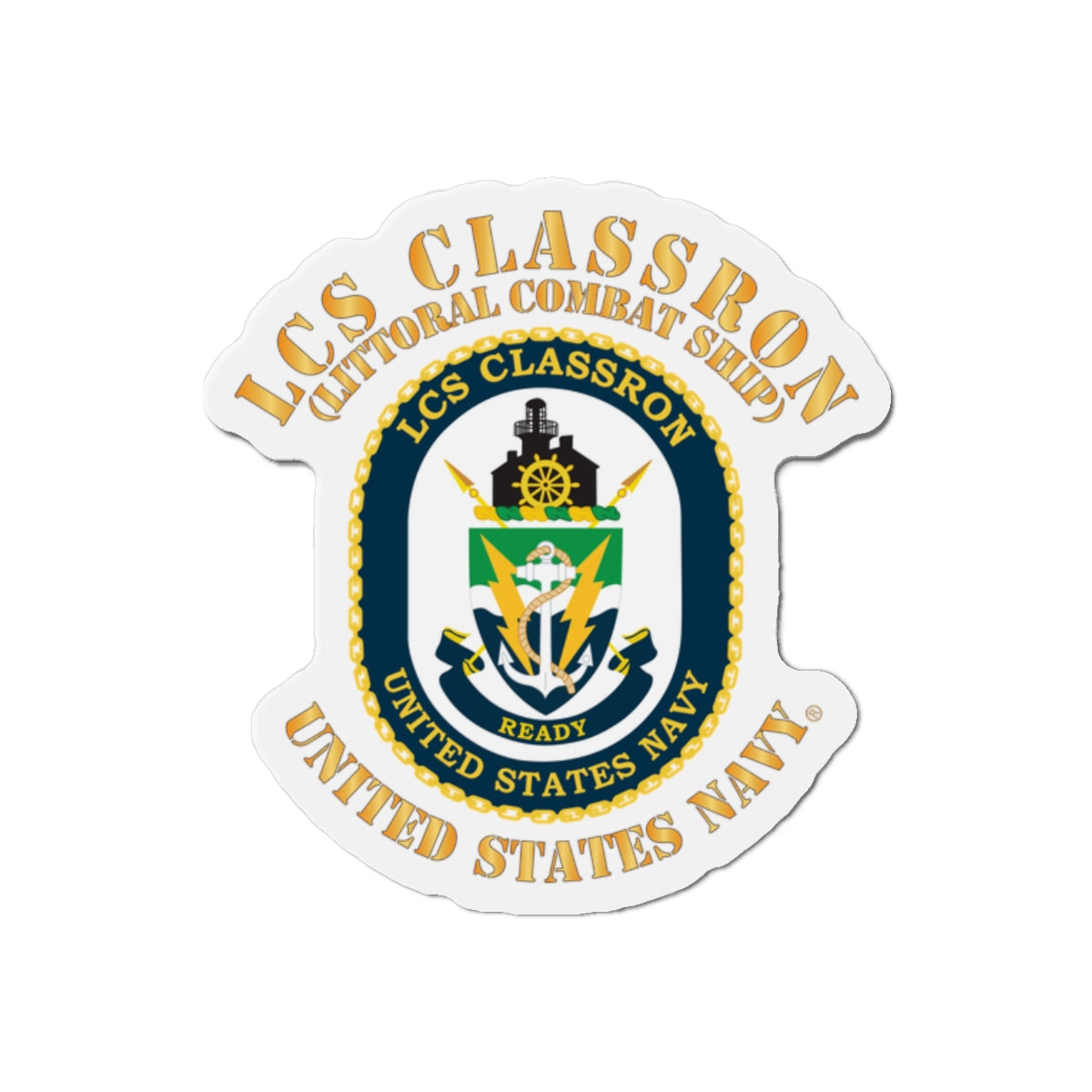 Die-Cut Magnet - Navy - LCS Classron (Littoral Combat Ship)
