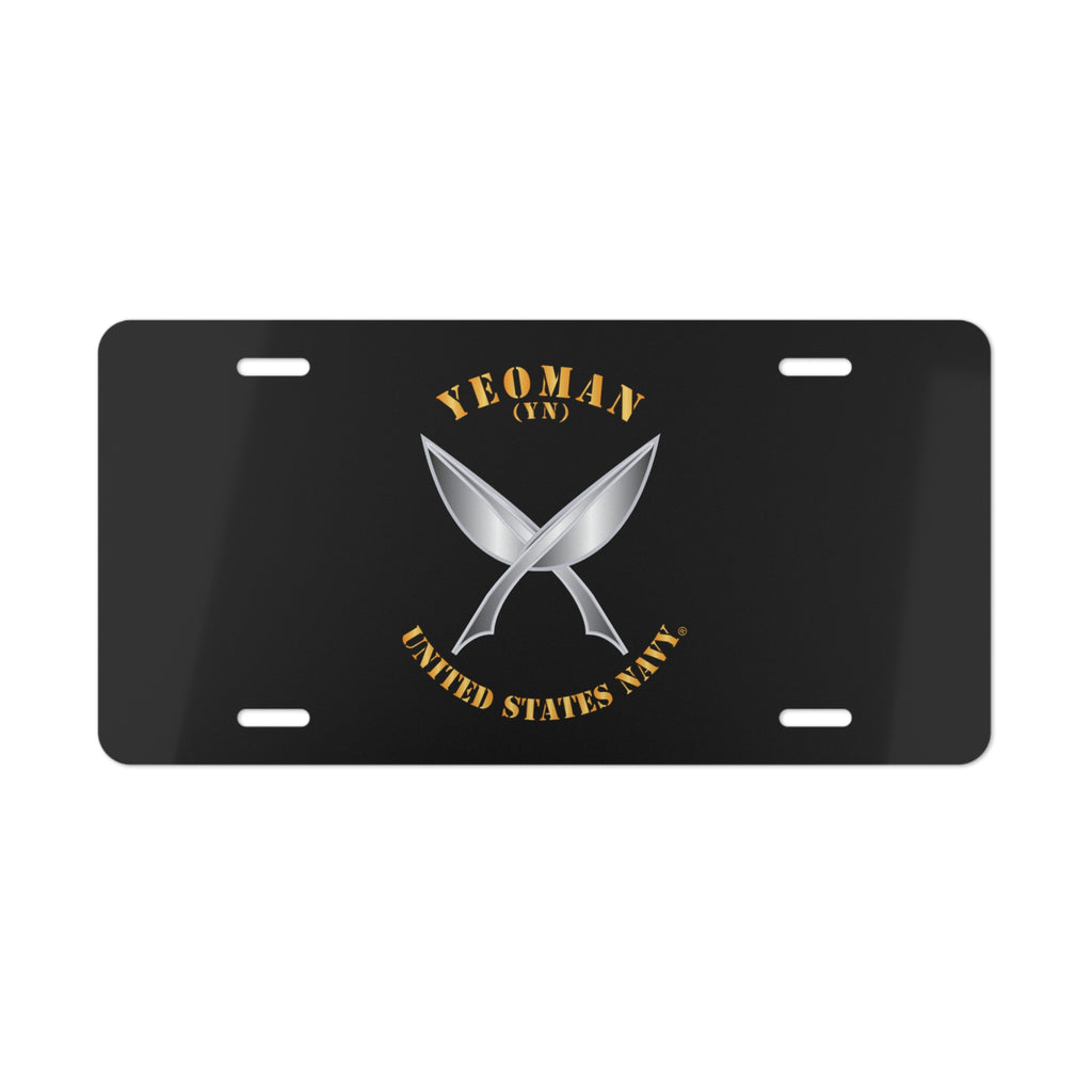 Vanity License Plate - Navy - Rate - Yeoman (YN)