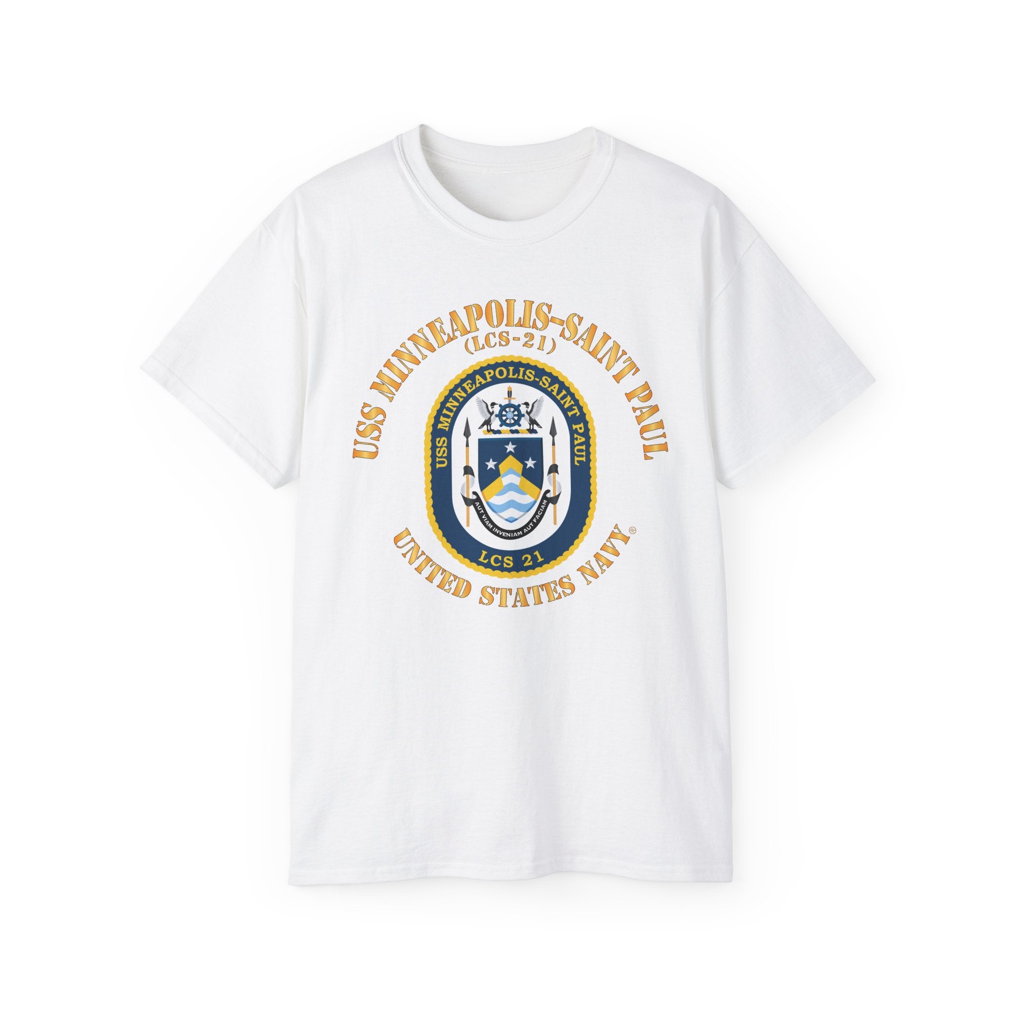 Unisex Ultra Cotton T-Shirt - Navy - USS Minneapolis–Saint Paul (LCS-21)