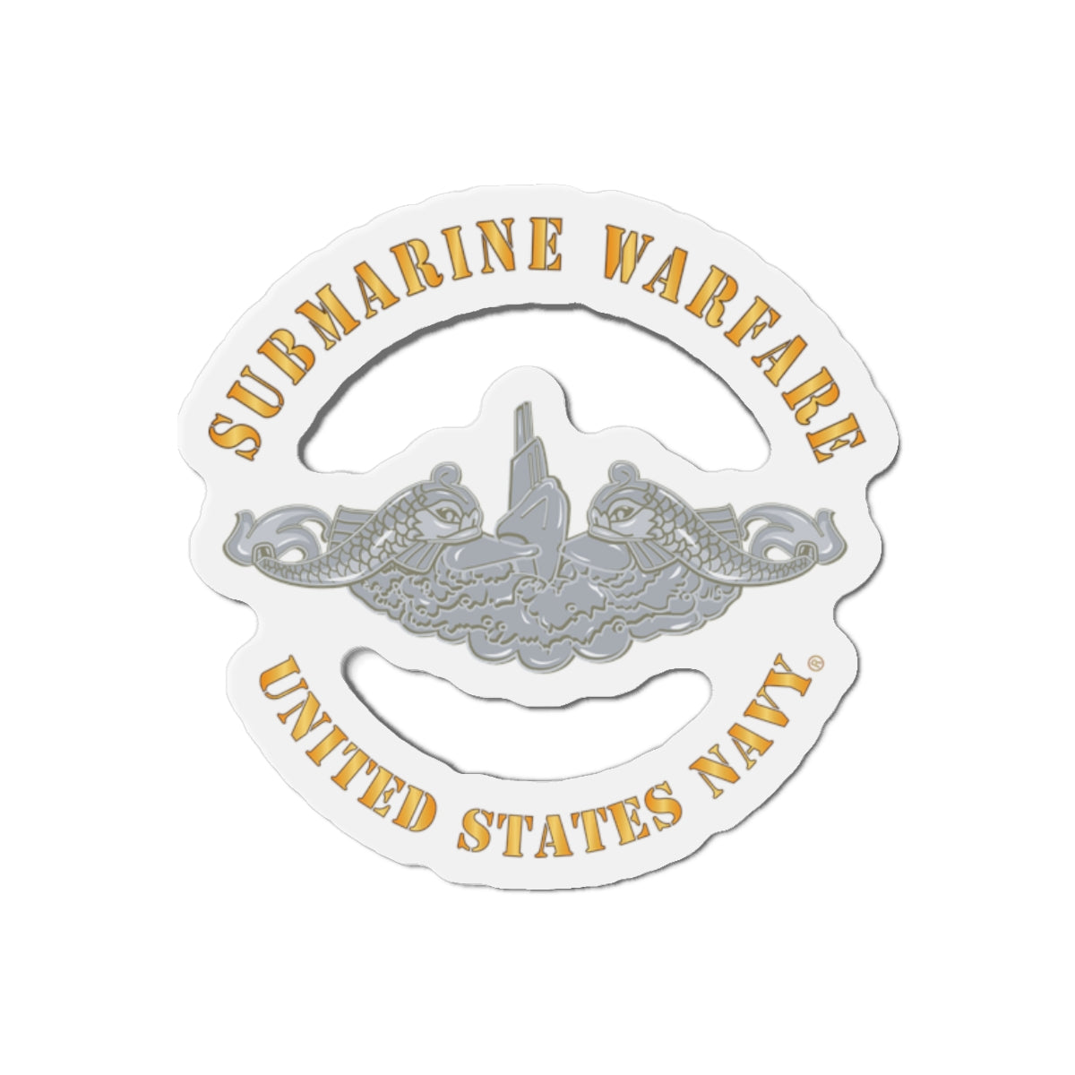 Die-Cut Magnet - Navy - Submarine Badge - Silver