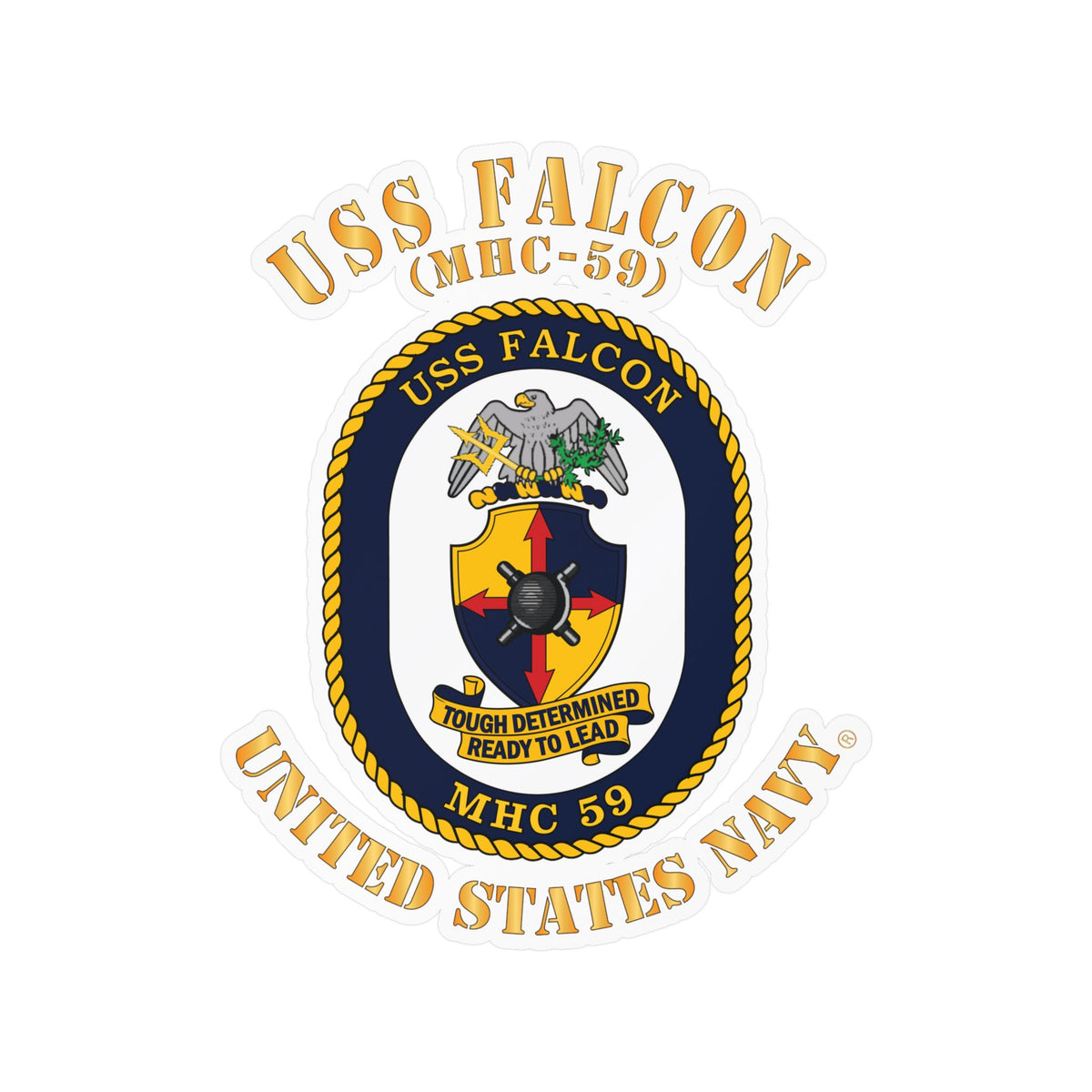 Kiss-Cut Vinyl Decal - Navy - USS Falcon (MHC-59)