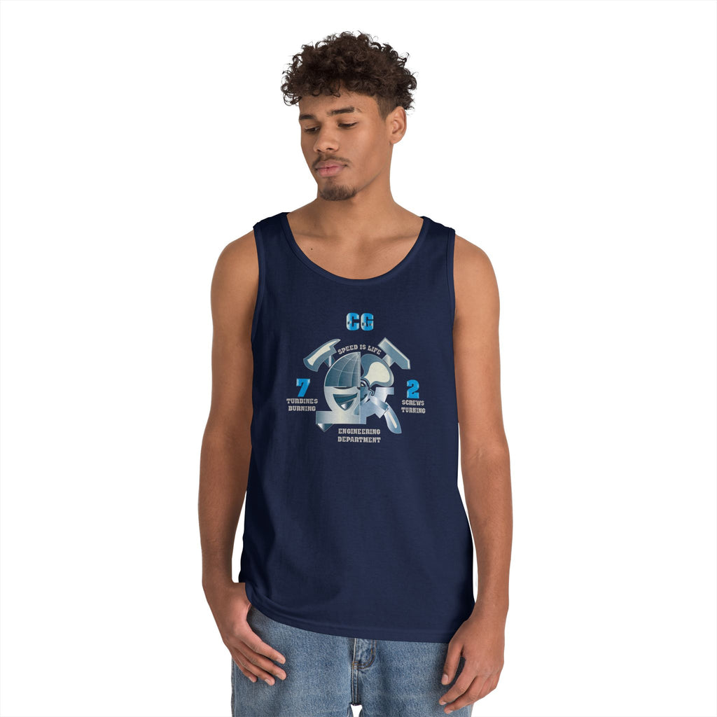 Unisex Heavy Cotton Tank Top - Navy - CG 72 - Engineering Department