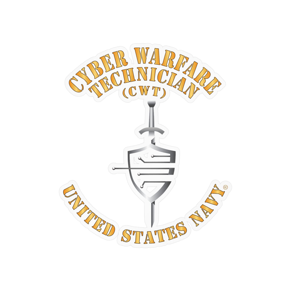 Kiss-Cut Vinyl Decal - Navy - Rate - Cyber Warfare Technician (CWT)