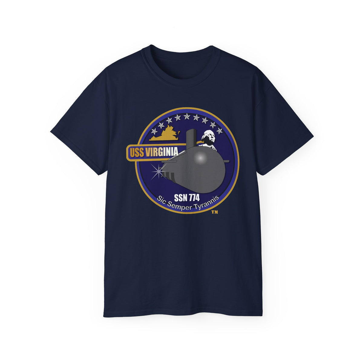 Unisex Ultra Cotton T-Shirt - Navy - USS Virginia (SSN-774) wo txt X 300