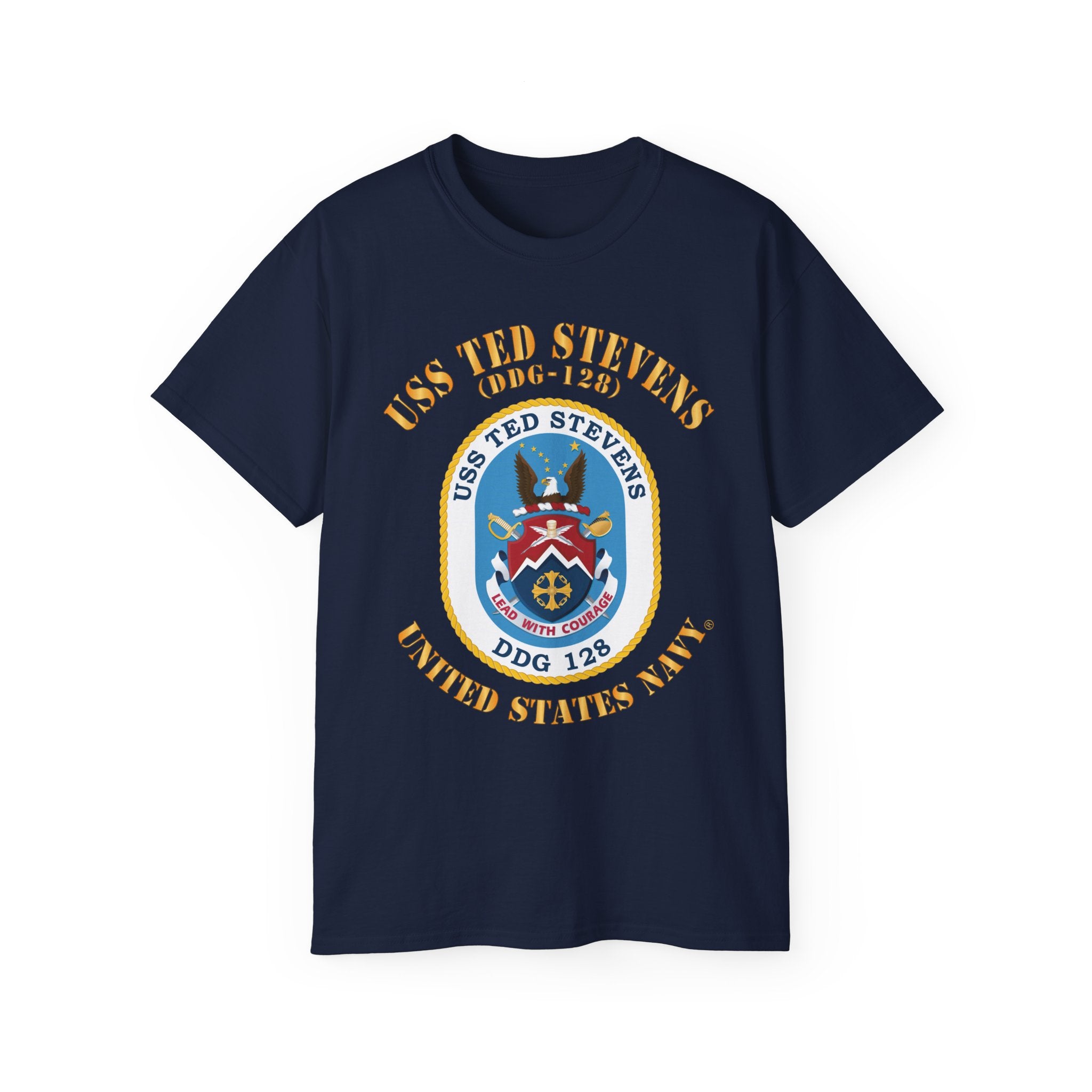 Unisex Ultra Cotton T-Shirt - Navy - USS Ted Stevens (DDG-128)