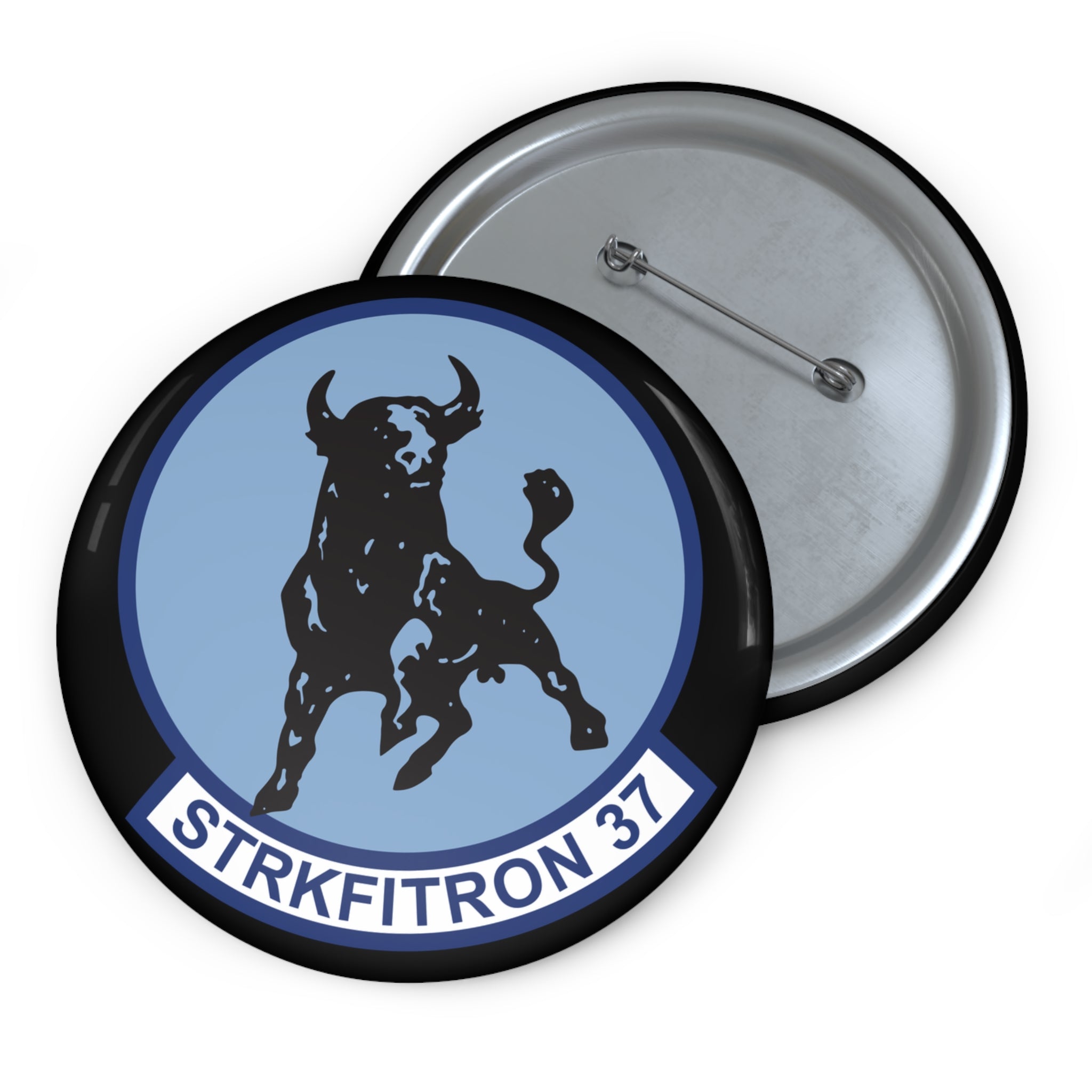 Custom Pin Button - Navy - Strike Fighter Squadron 37 (VFA-37) wo txt