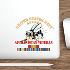 Die-Cut Vinyl Sticker - Navy - Seabee - Afghanistan Veteran