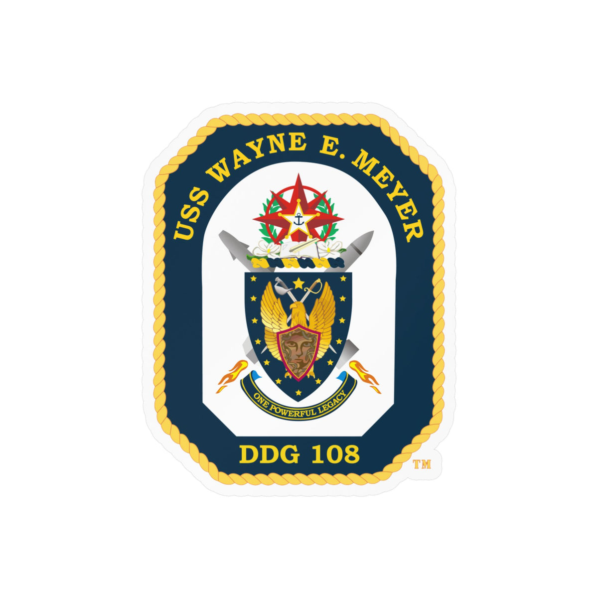 Kiss-Cut Vinyl Decal - Navy - USS Wayne E. Meyer (DDG-108) wo txt X 300