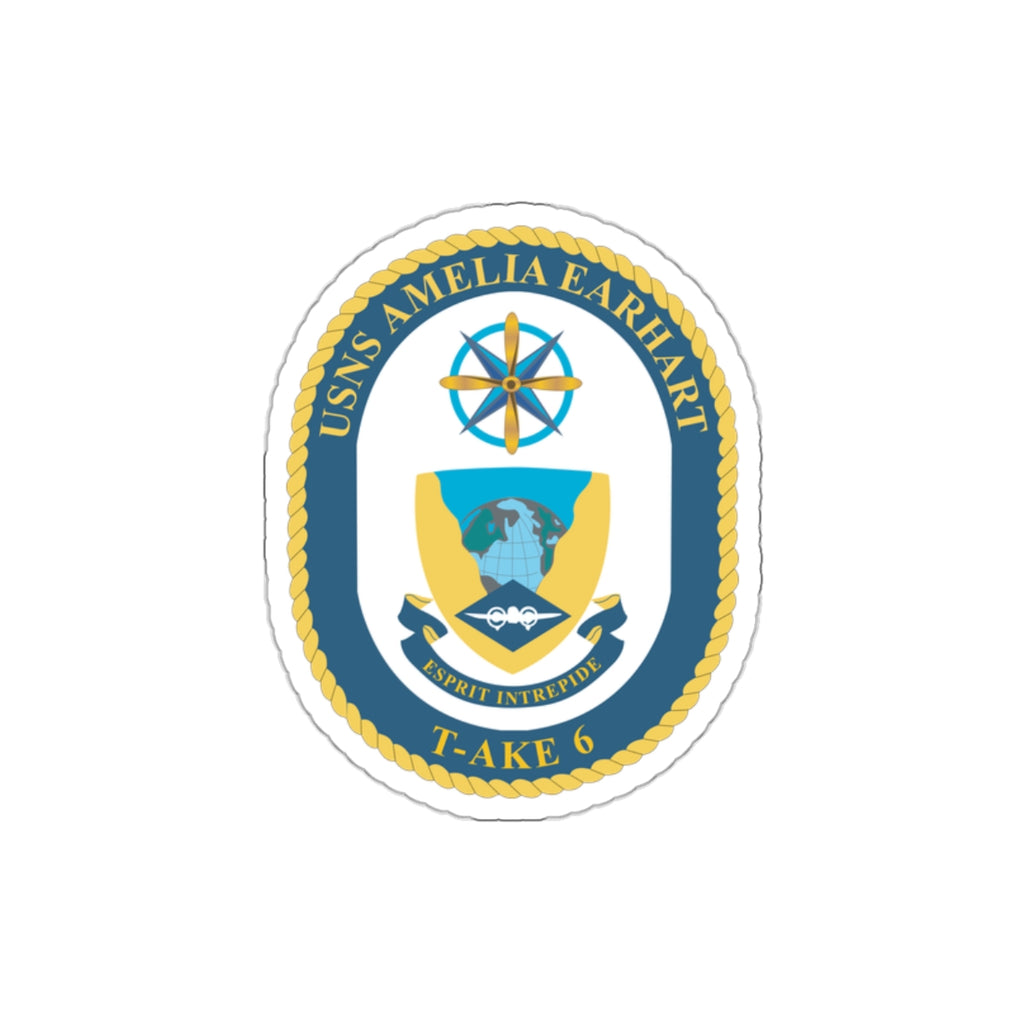 Die-Cut Vinyl Sticker - Navy - USNS Amelia Earhart (T-AKE 6) wo txt