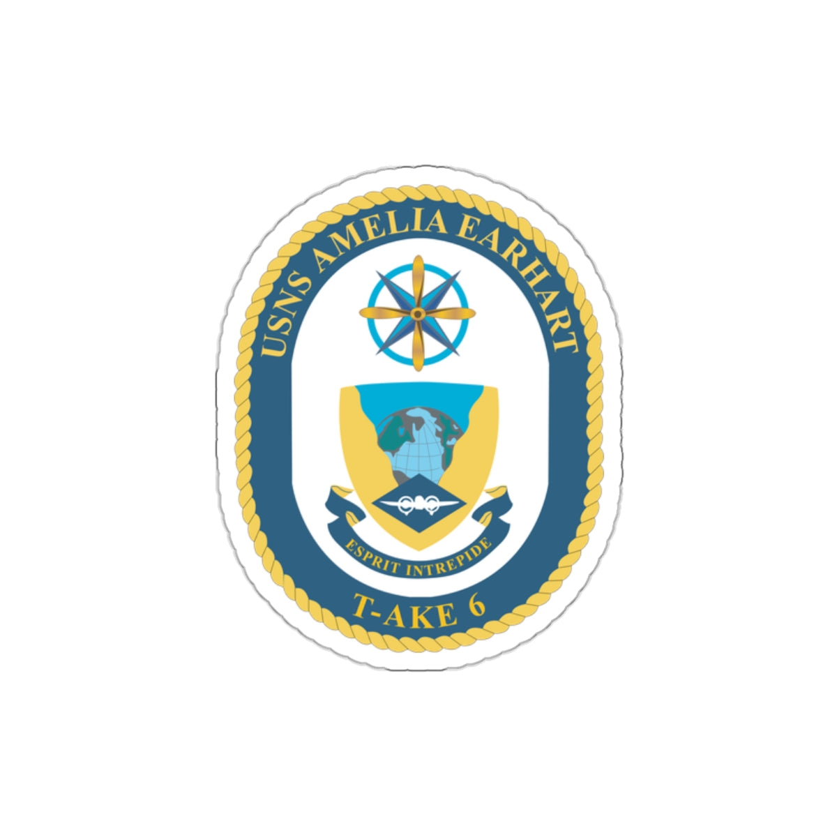 Die-Cut Vinyl Sticker - Navy - USNS Amelia Earhart (T-AKE 6) wo txt