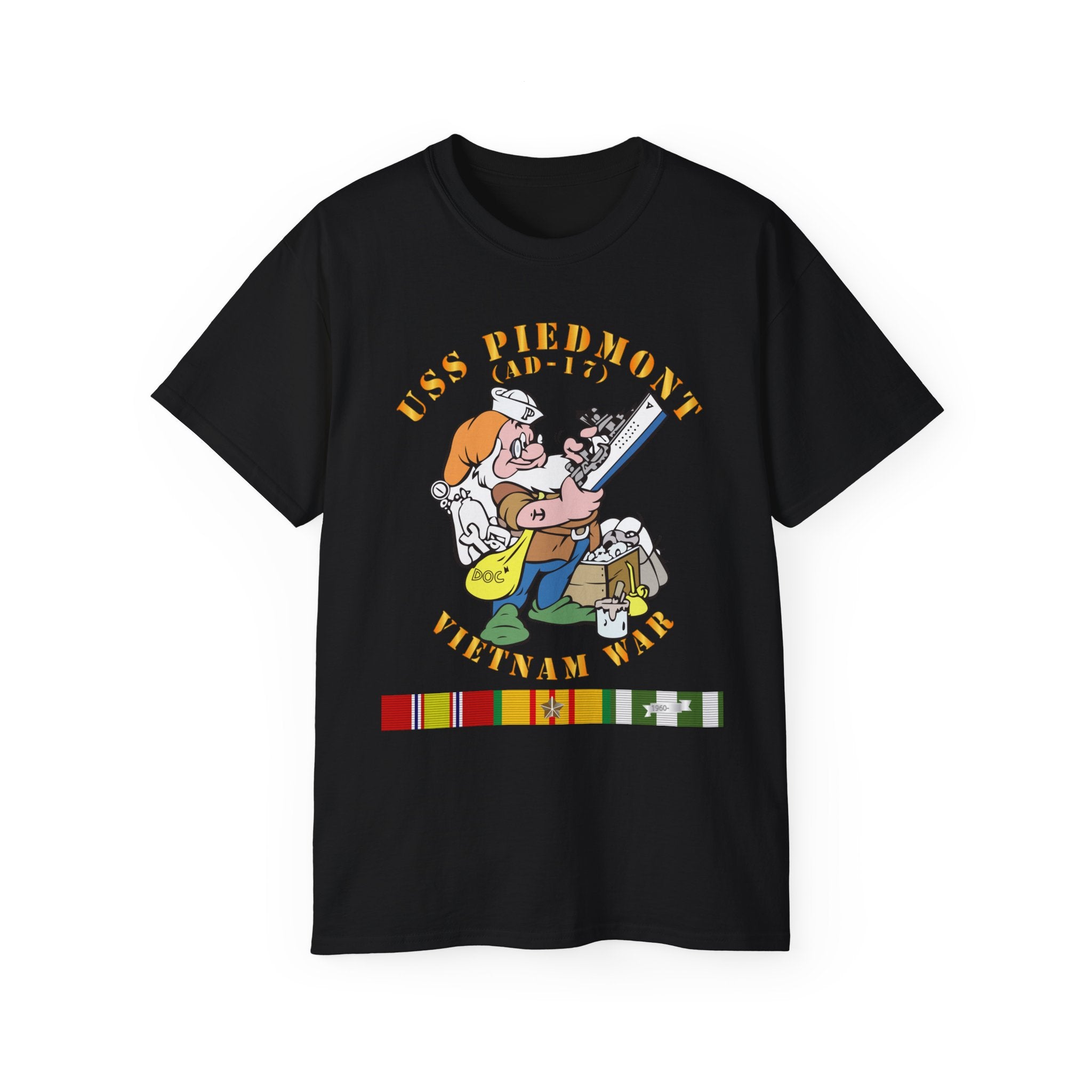 Unisex Ultra Cotton T-Shirt - Navy - USS Piedmont (AD-17) w VN SVC - Vietnam War