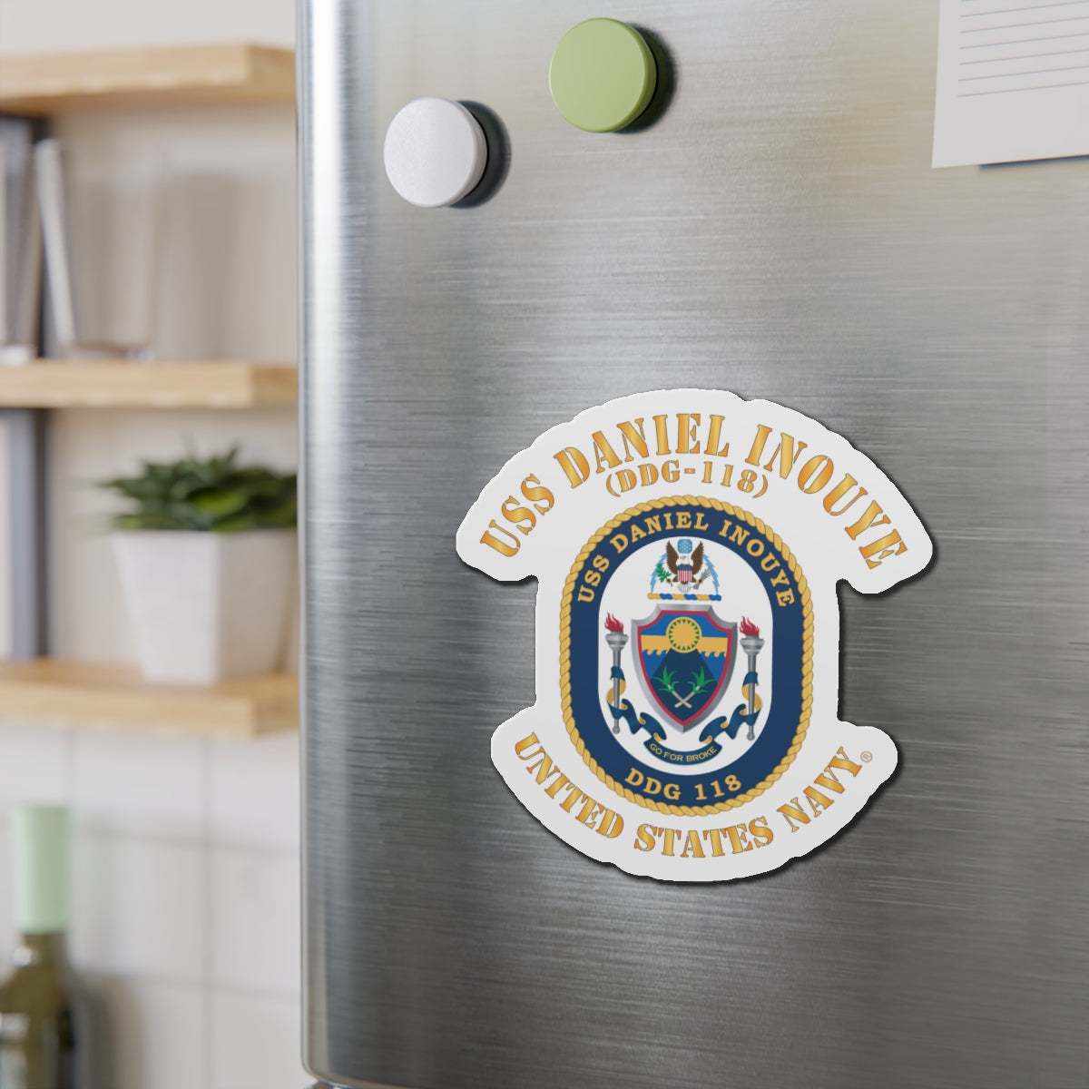 Die-Cut Magnet - Navy - USS Daniel Inouye (DDG-118)