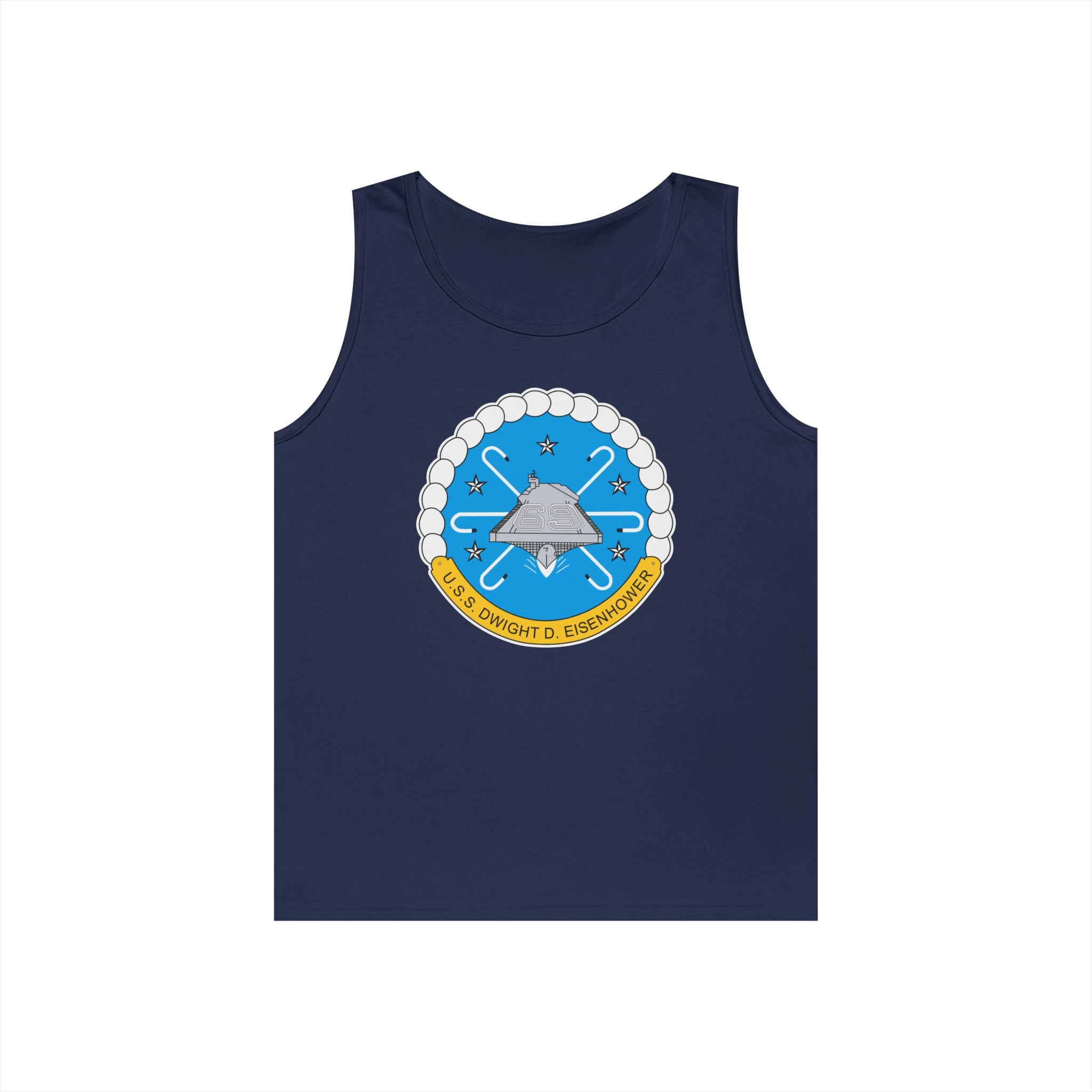 Unisex Heavy Cotton Tank Top - USS Dwight D. Eisenhower (CVN-69) Crest wo Txt