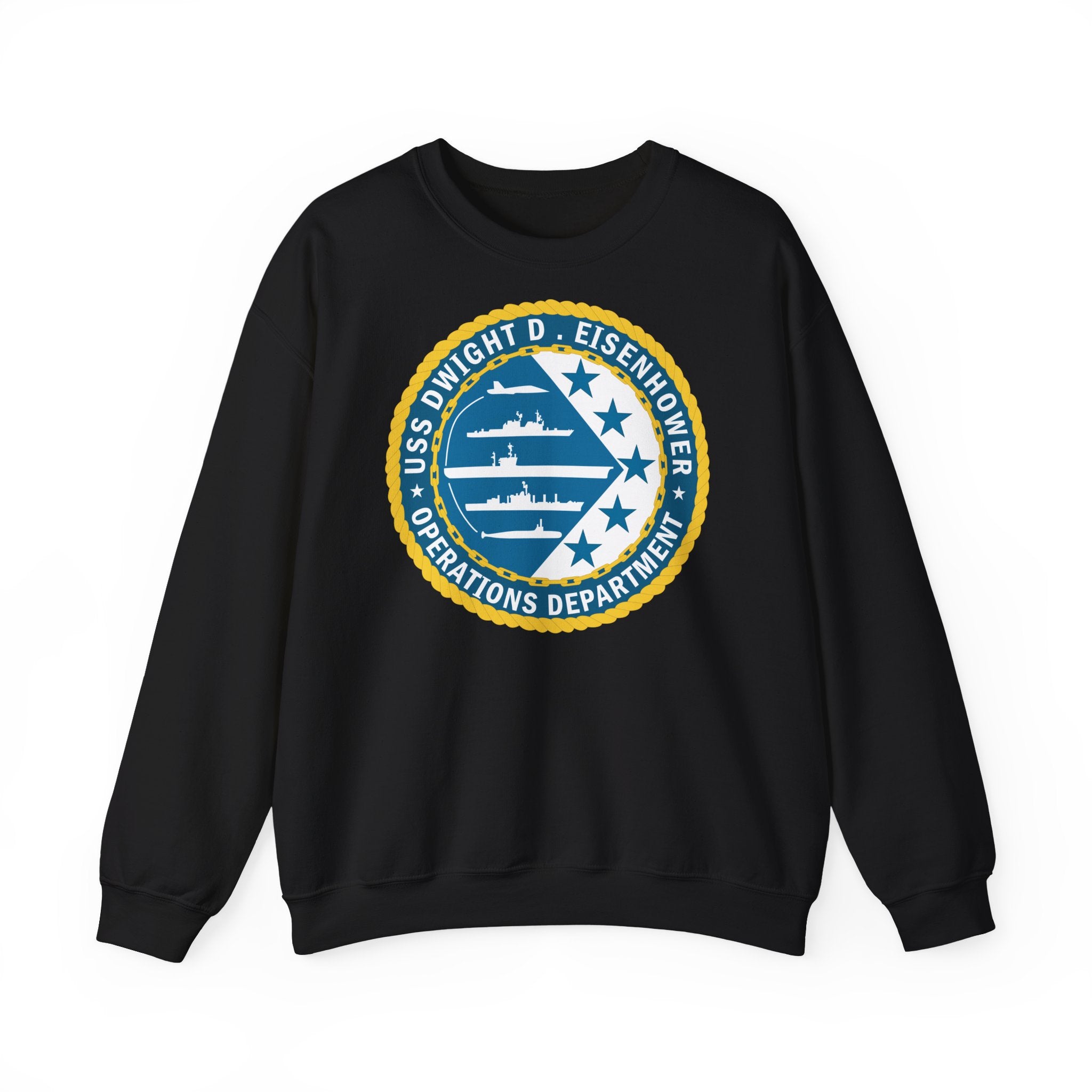 Unisex Heavy Blend™ Crewneck Sweatshirt - Navy - USS Dwight D. Eisenhower (CVN-69) - Operations Department wo txt