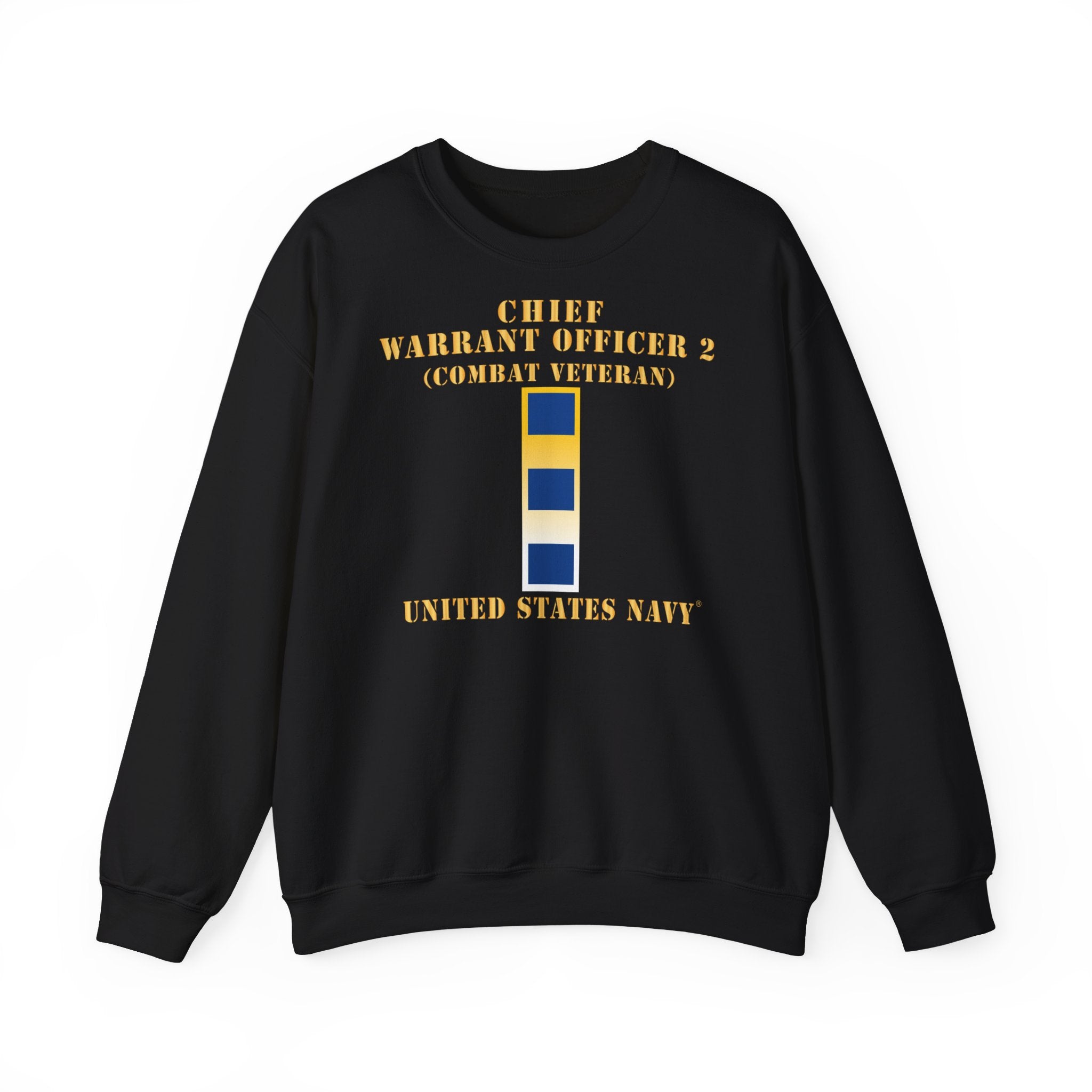 Unisex Heavy Blend™ Crewneck Sweatshirt - Navy - Chief Warrant Officer 2 - CW02 - Combat Veteran