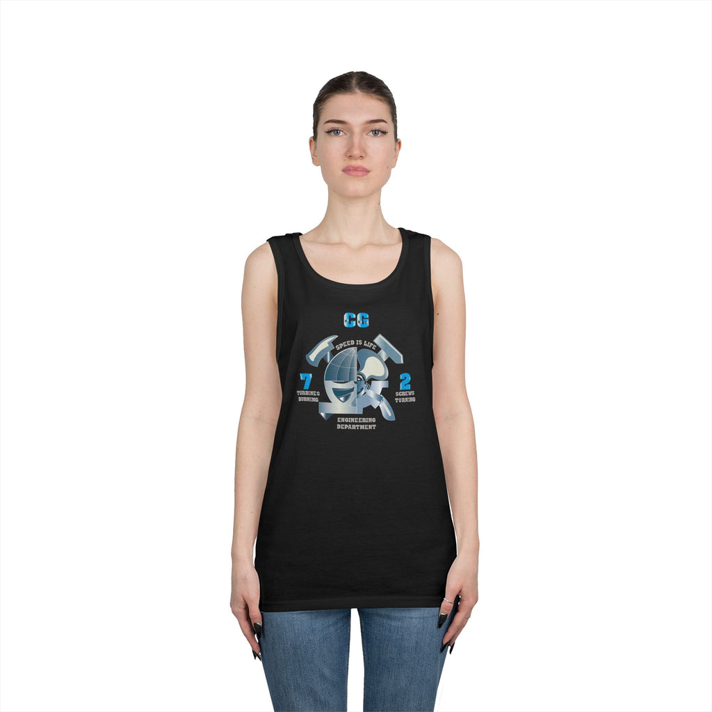 Unisex Heavy Cotton Tank Top - Navy - CG 72 - Engineering Department