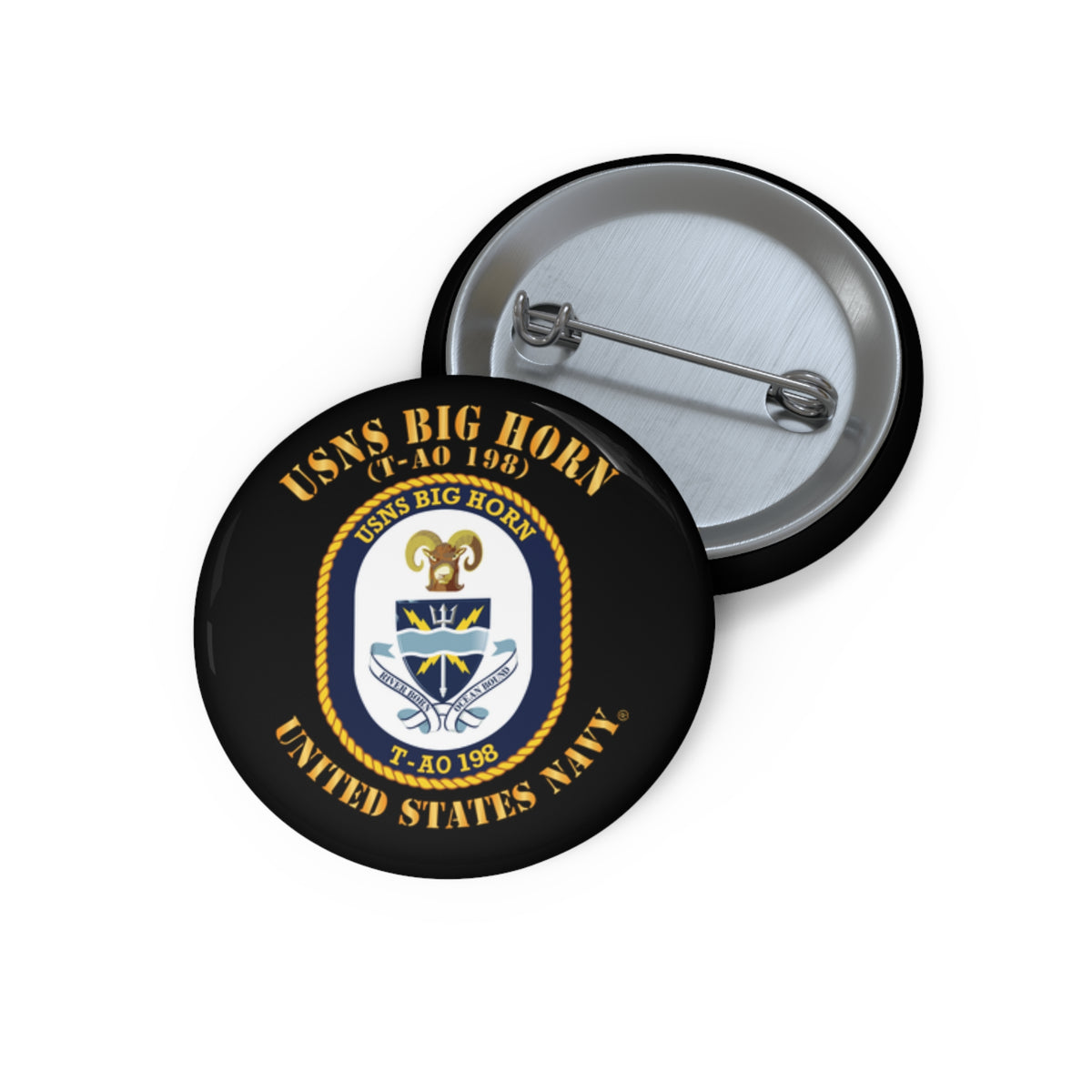 Pin Button - Navy - USNS Big Horn (T-AO 198)