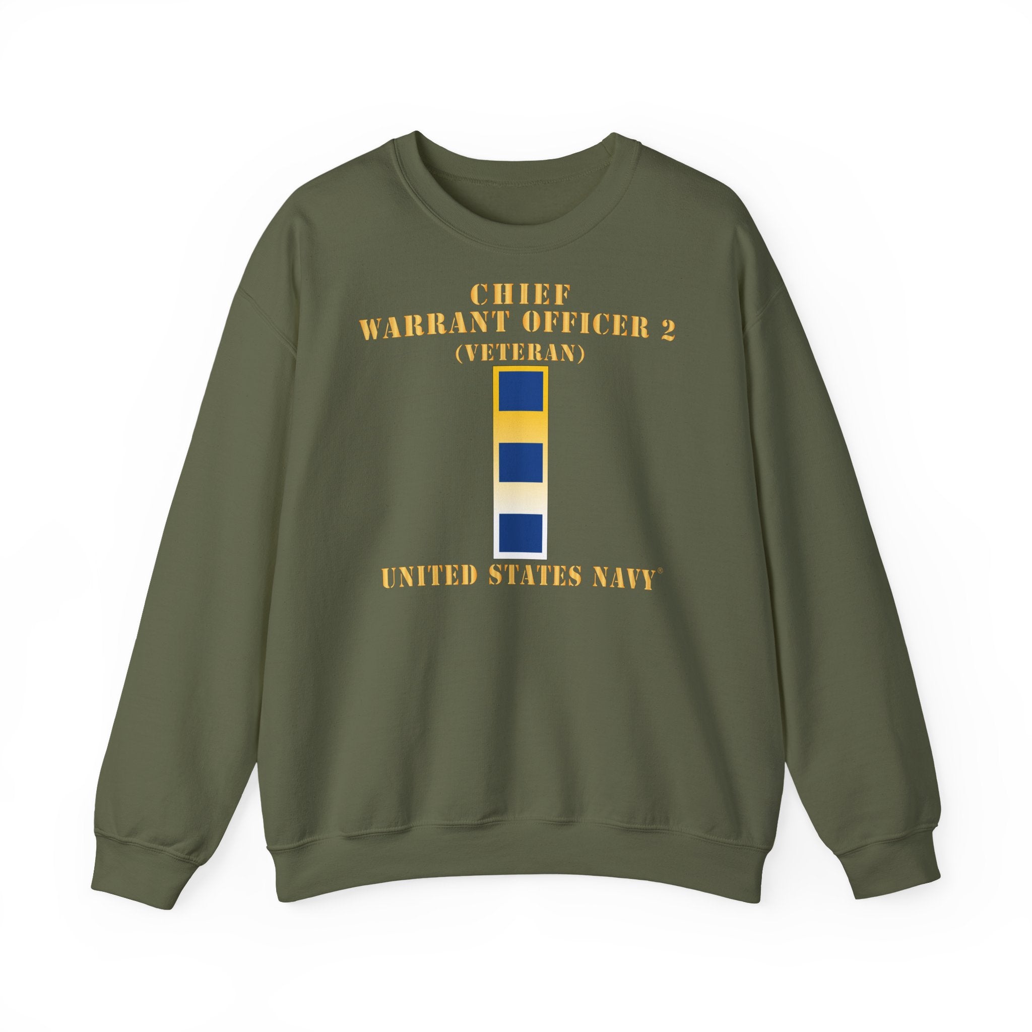 Unisex Heavy Blend™ Crewneck Sweatshirt - Navy - Chief Warrant Officer 2 - CW02 - Veteran