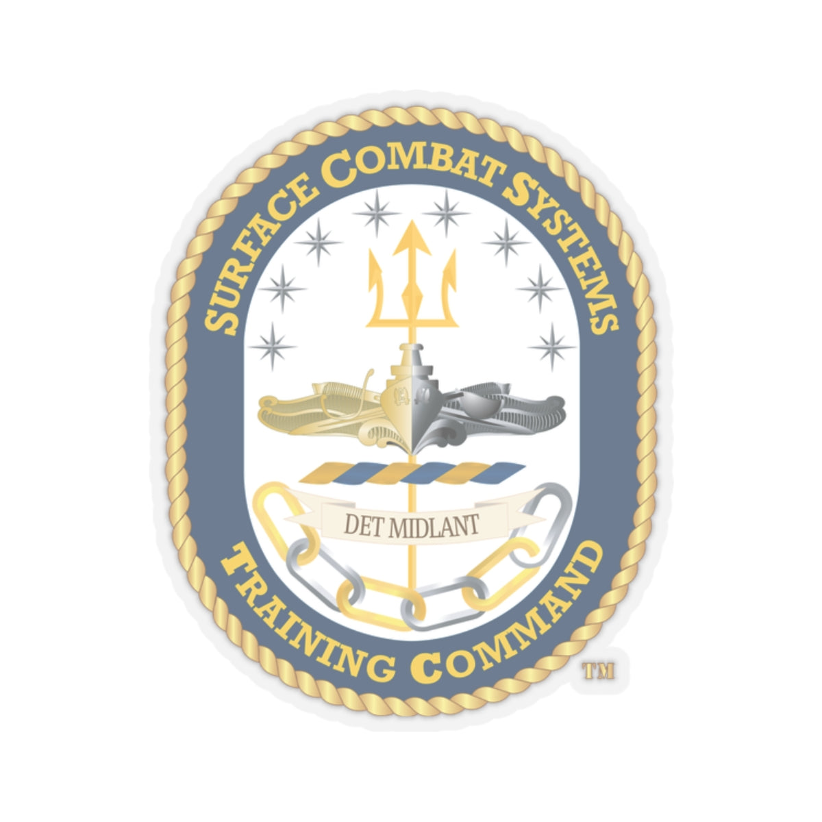 Kiss-Cut Stickers - Navy - Surface Combat Systems Training Command - DET MIDLANT wo Txt X 300