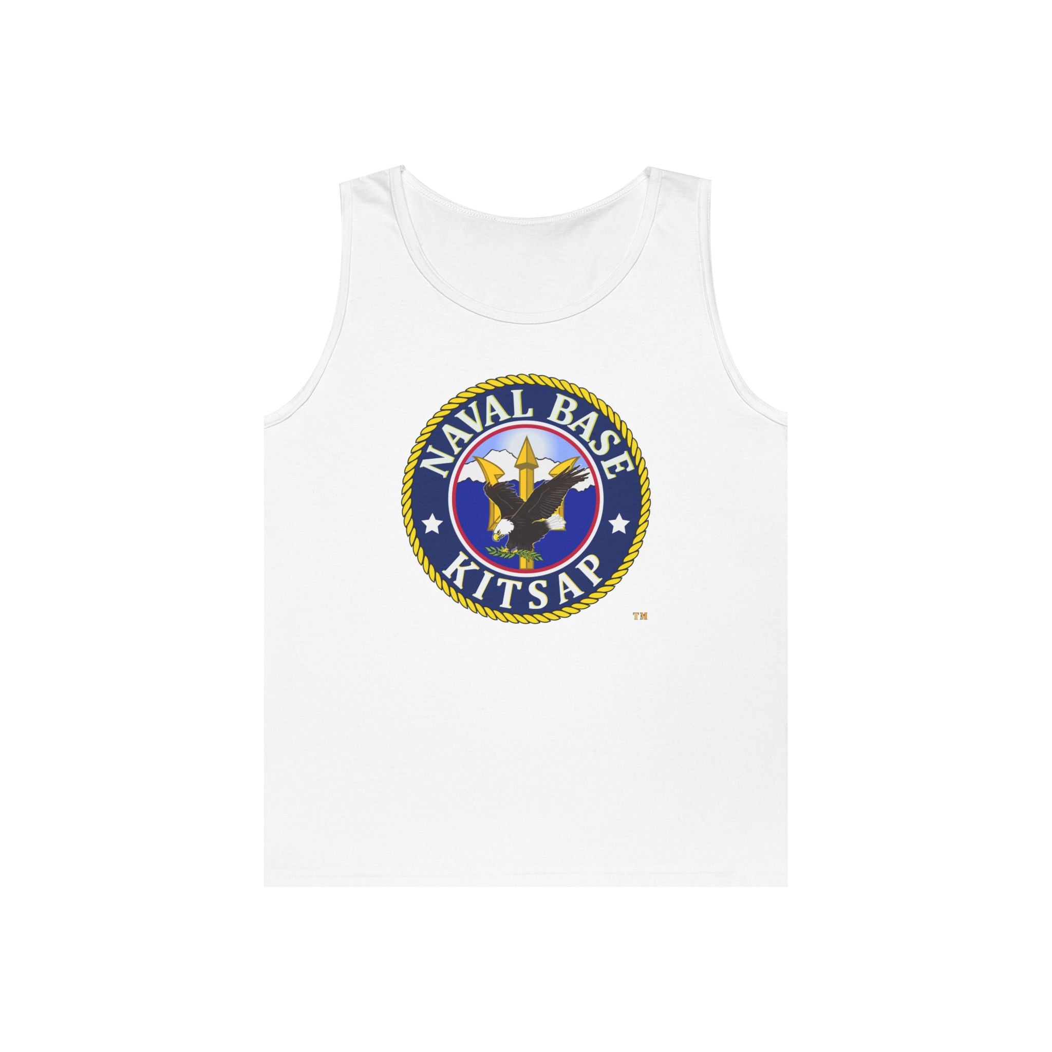 Unisex Heavy Cotton Tank Top - Navy - Naval Base Kitsap wo txt