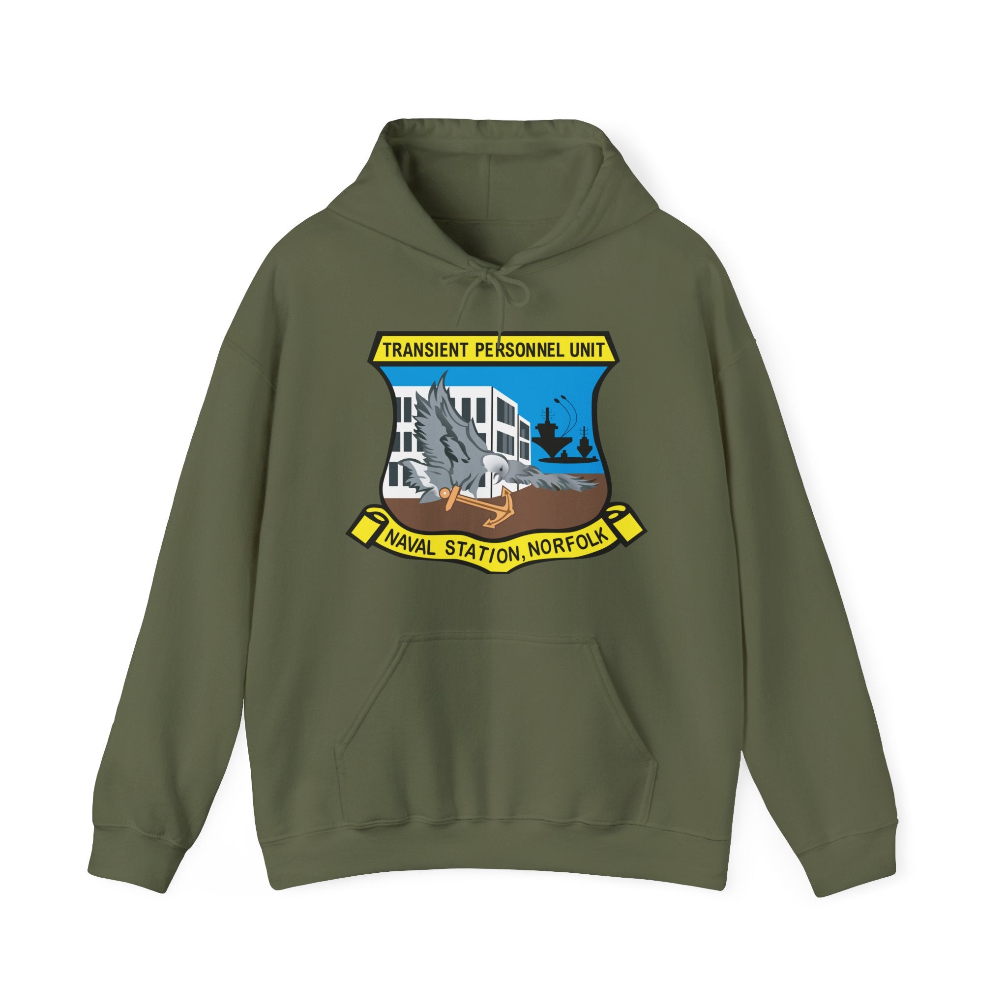 Unisex Heavy Blend™ Hoodies - Navy - Transient Personnel Unit - Naval Station Norfolk wo Txt