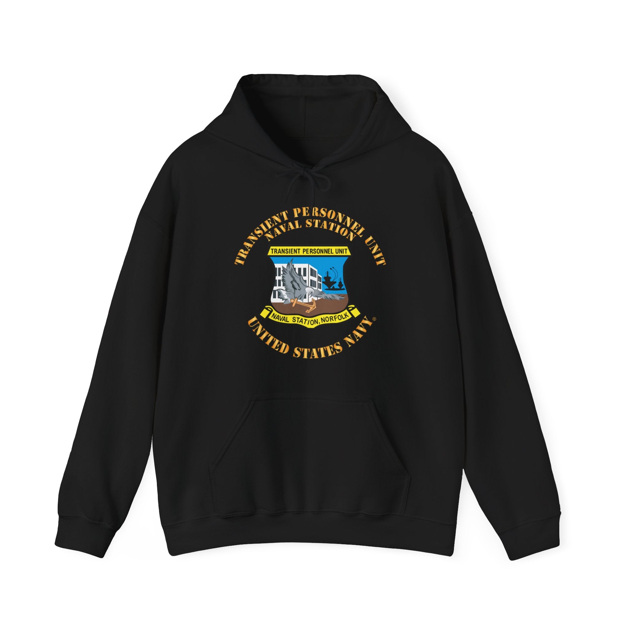 Unisex Heavy Blend™ Hoodies - Navy - Transient Personnel Unit - Naval Station Norfolk