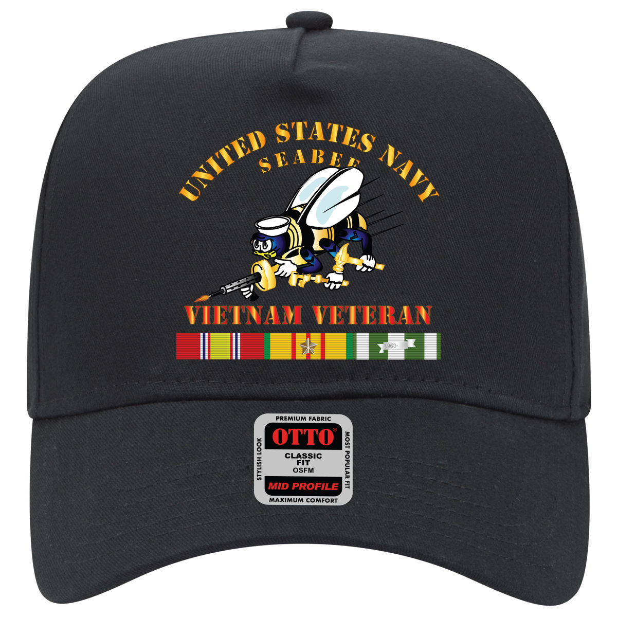 Baseball Cap - Navy - Seabee - Vietnam Veteran - Vers1
