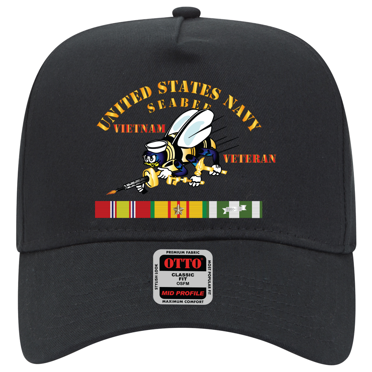 Baseball Cap - Navy - Seabee - Vietnam Veteran - Step VN VET