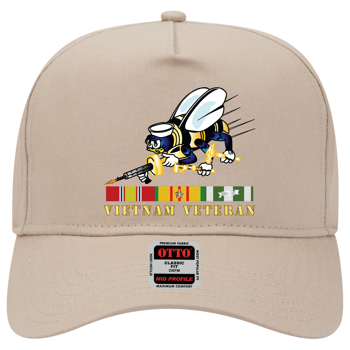 Baseball Cap - Navy - Seabee - Bee Only w VN SVC wo DS V1