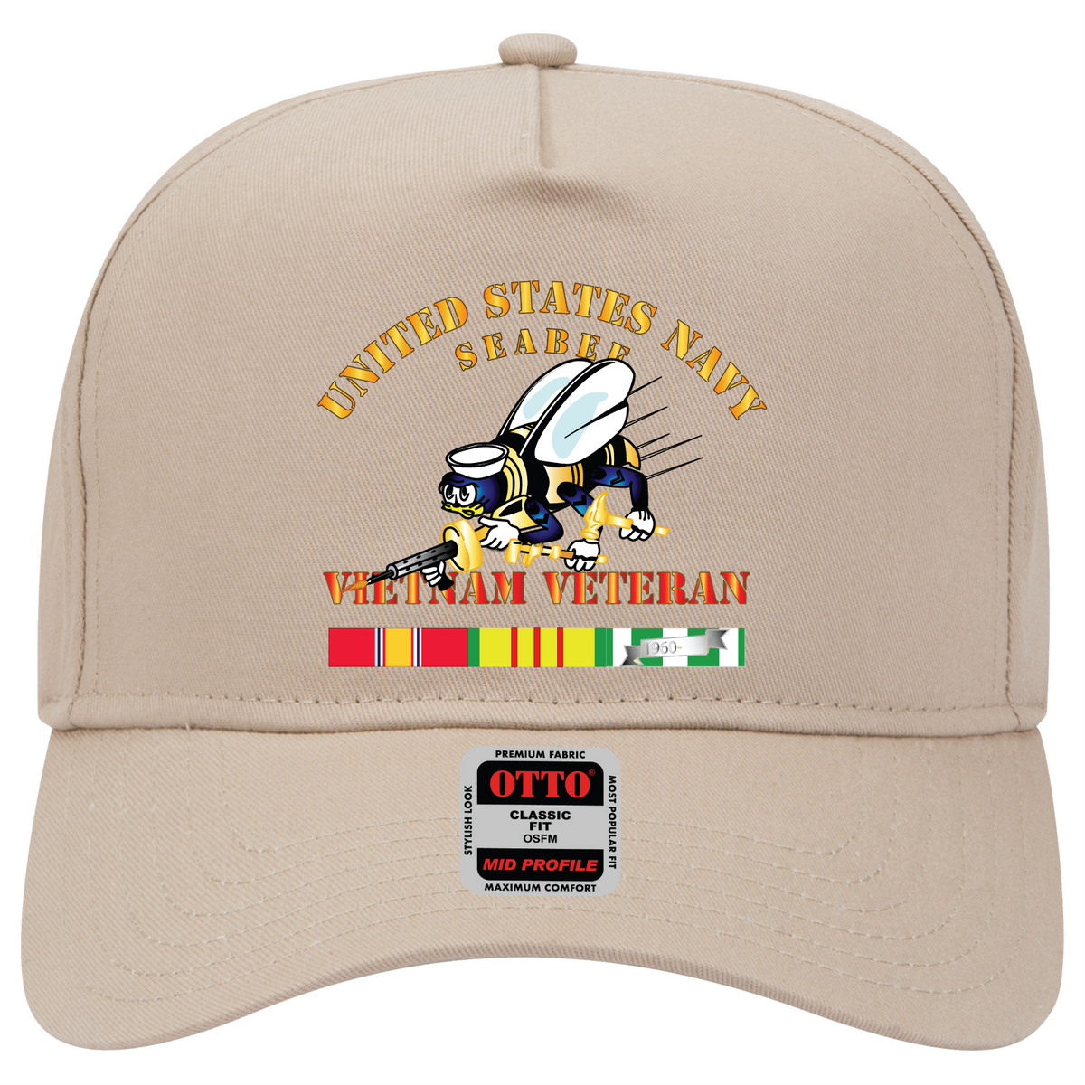 Baseball Cap - Navy - Seabee - Vietnam Veteran - No Shadow