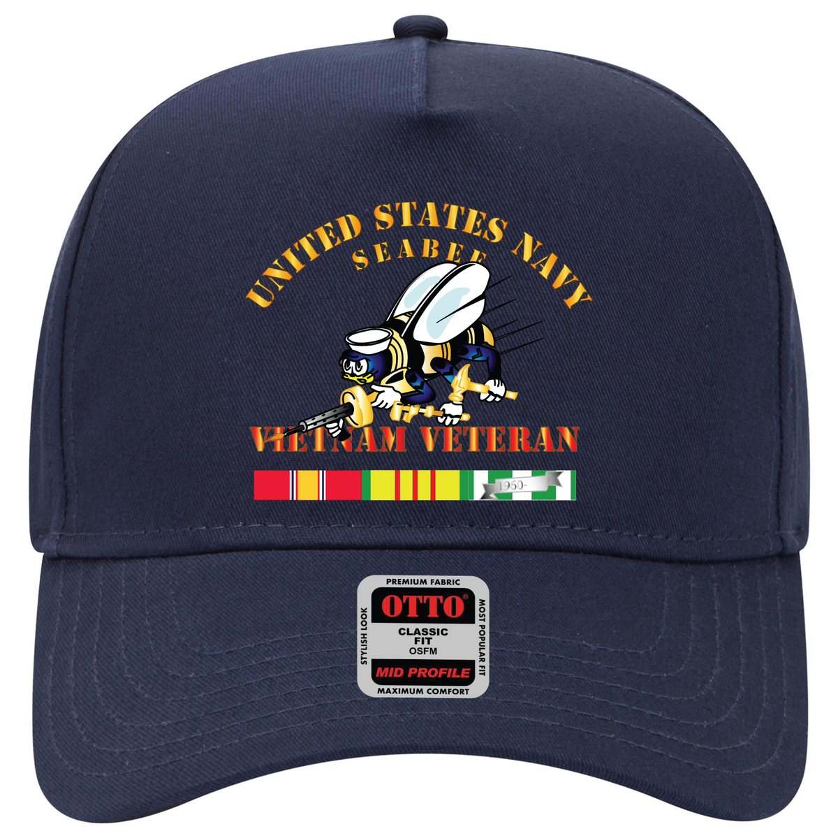 Baseball Cap - Navy - Seabee - Vietnam Veteran - No Shadow