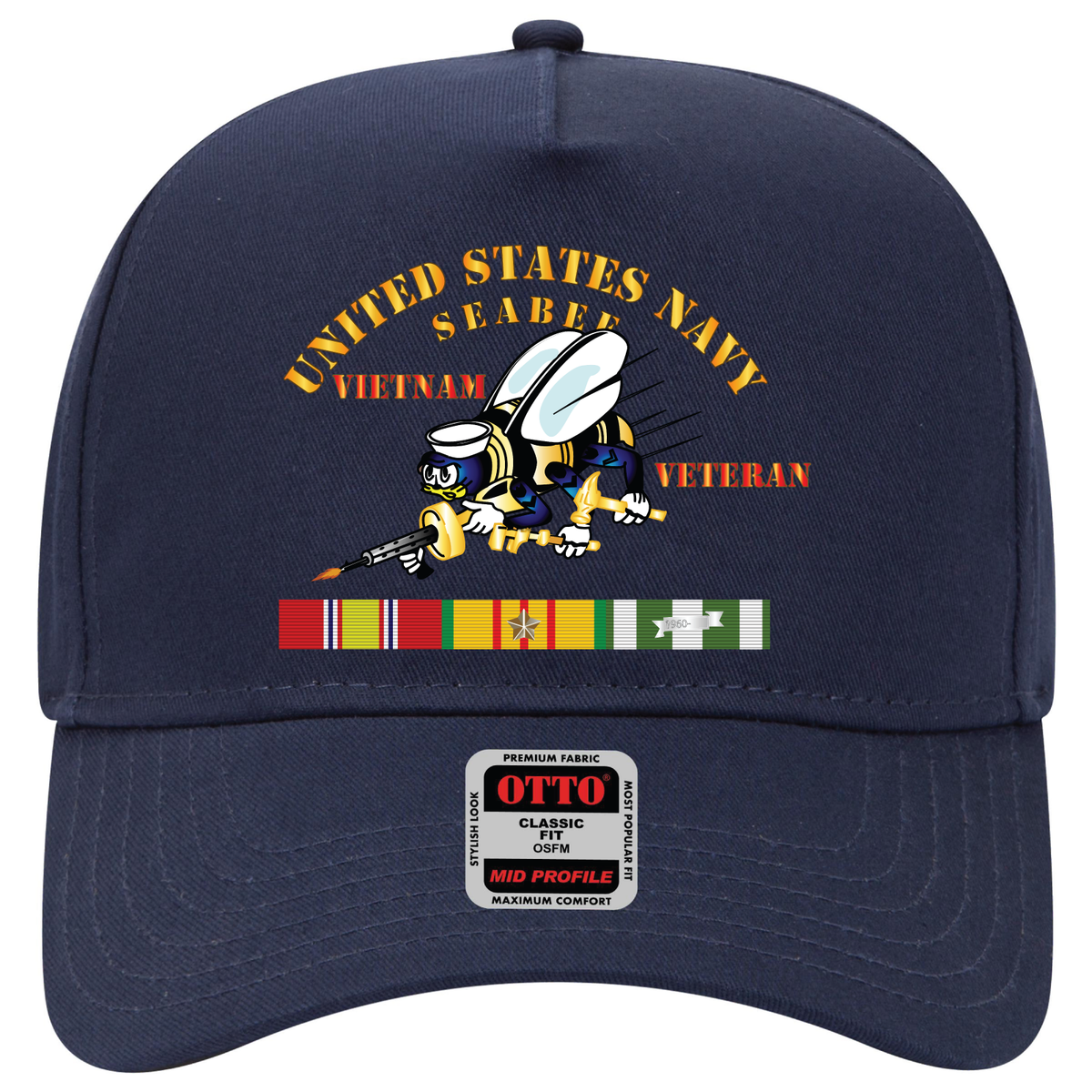 Baseball Cap - Navy - Seabee - Vietnam Veteran - Step VN VET