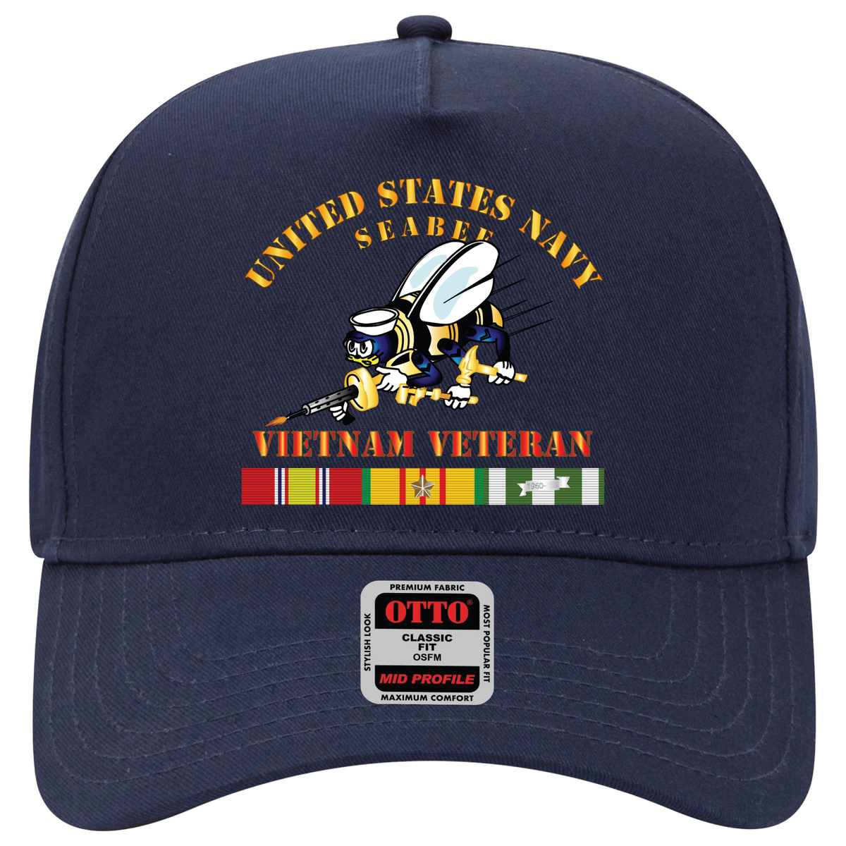 Baseball Cap - Navy - Seabee - Vietnam Veteran - Vers1