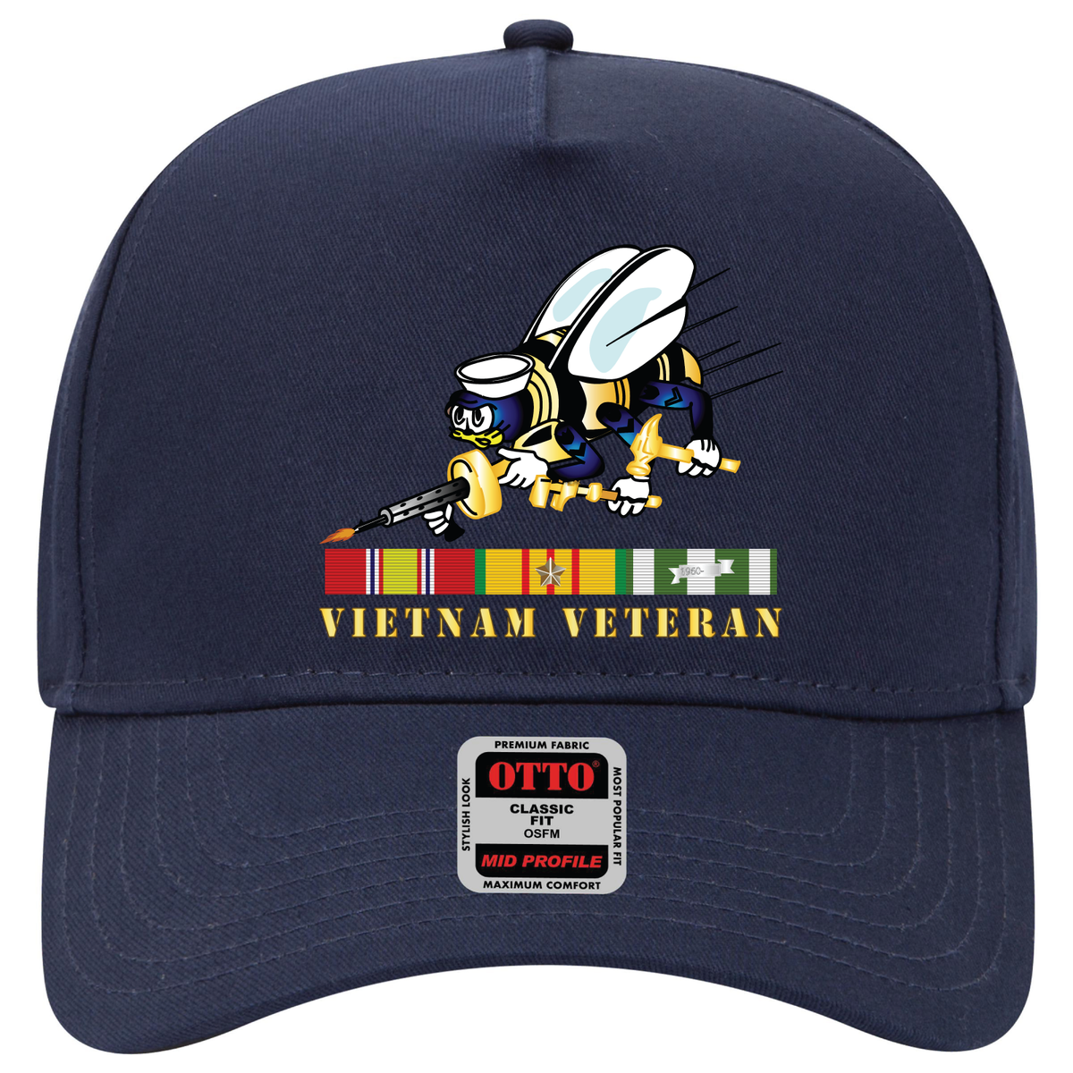 Baseball Cap - Navy - Seabee - Bee Only w VN SVC wo DS V1