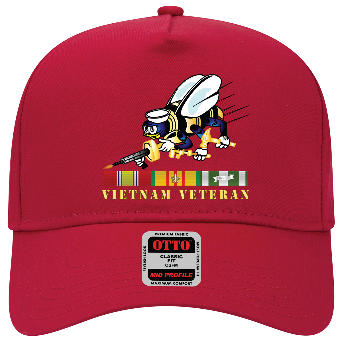 Baseball Cap - Navy - Seabee - Bee Only w VN SVC wo DS V1