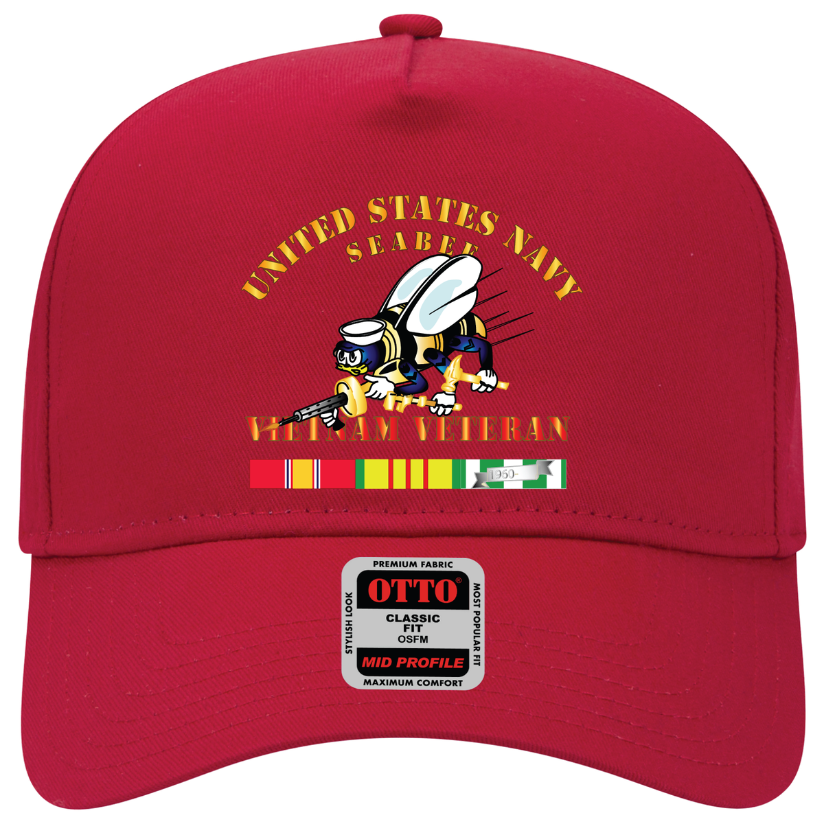 Baseball Cap - Navy - Seabee - Vietnam Veteran - No Shadow