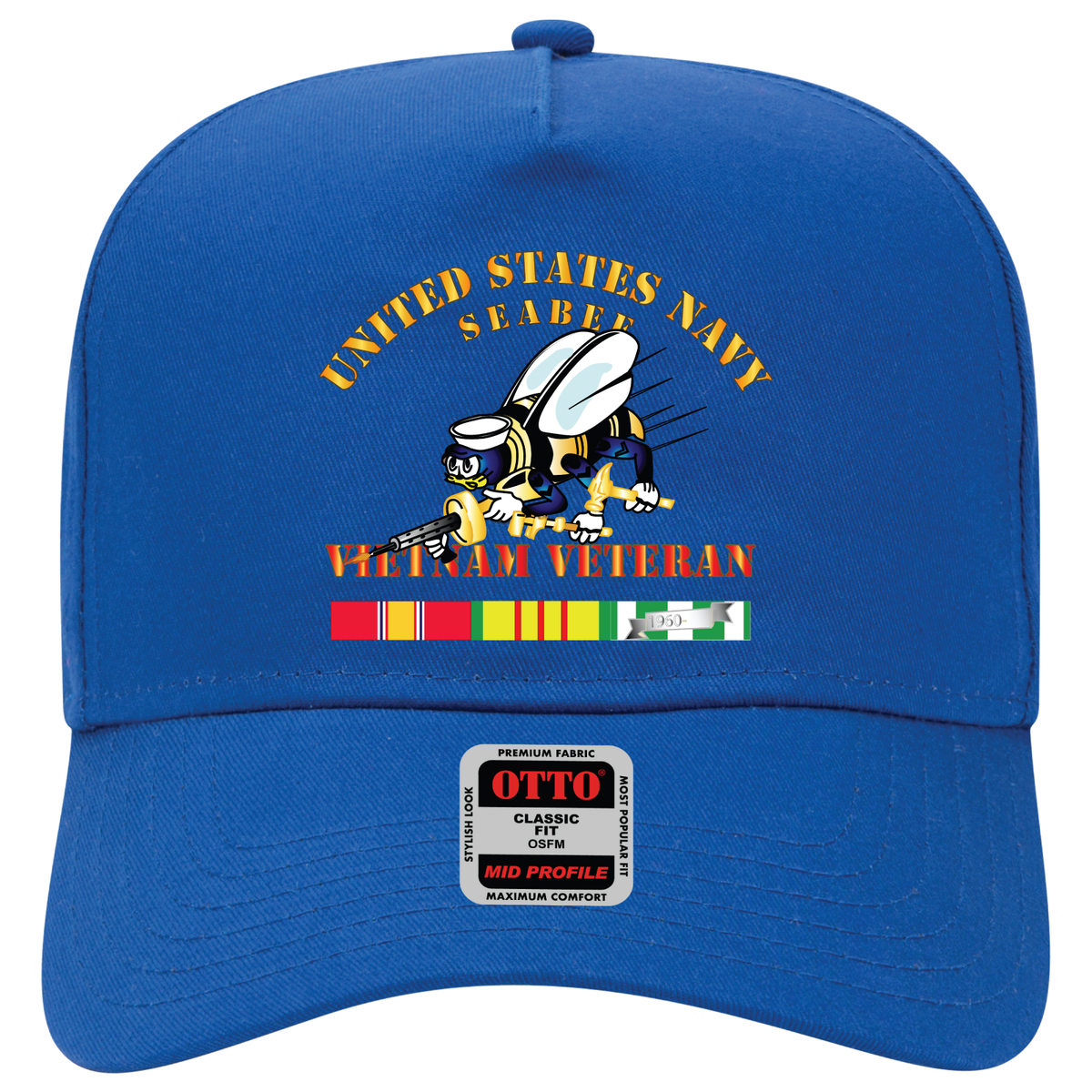 Baseball Cap - Navy - Seabee - Vietnam Veteran - No Shadow