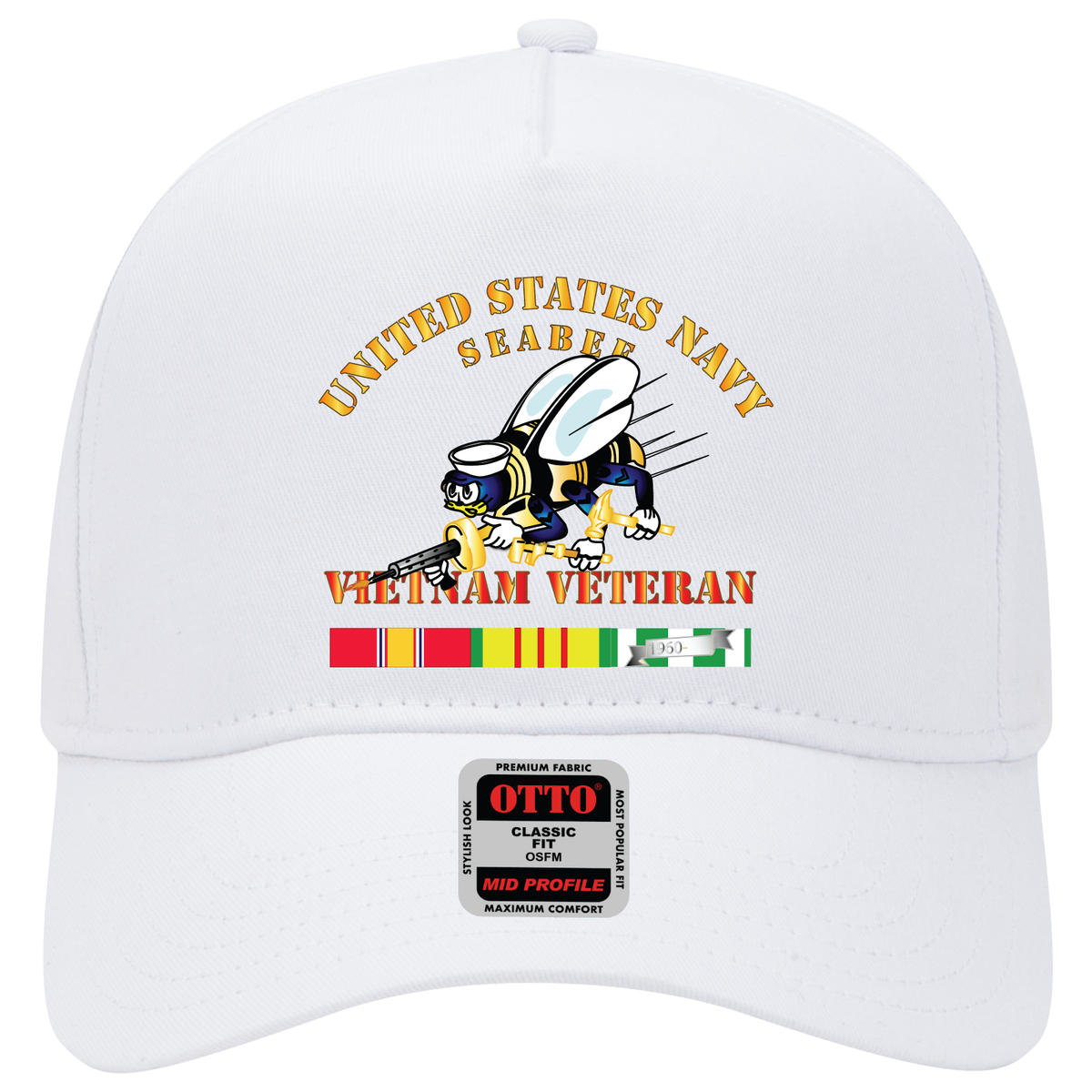 Baseball Cap - Navy - Seabee - Vietnam Veteran - No Shadow